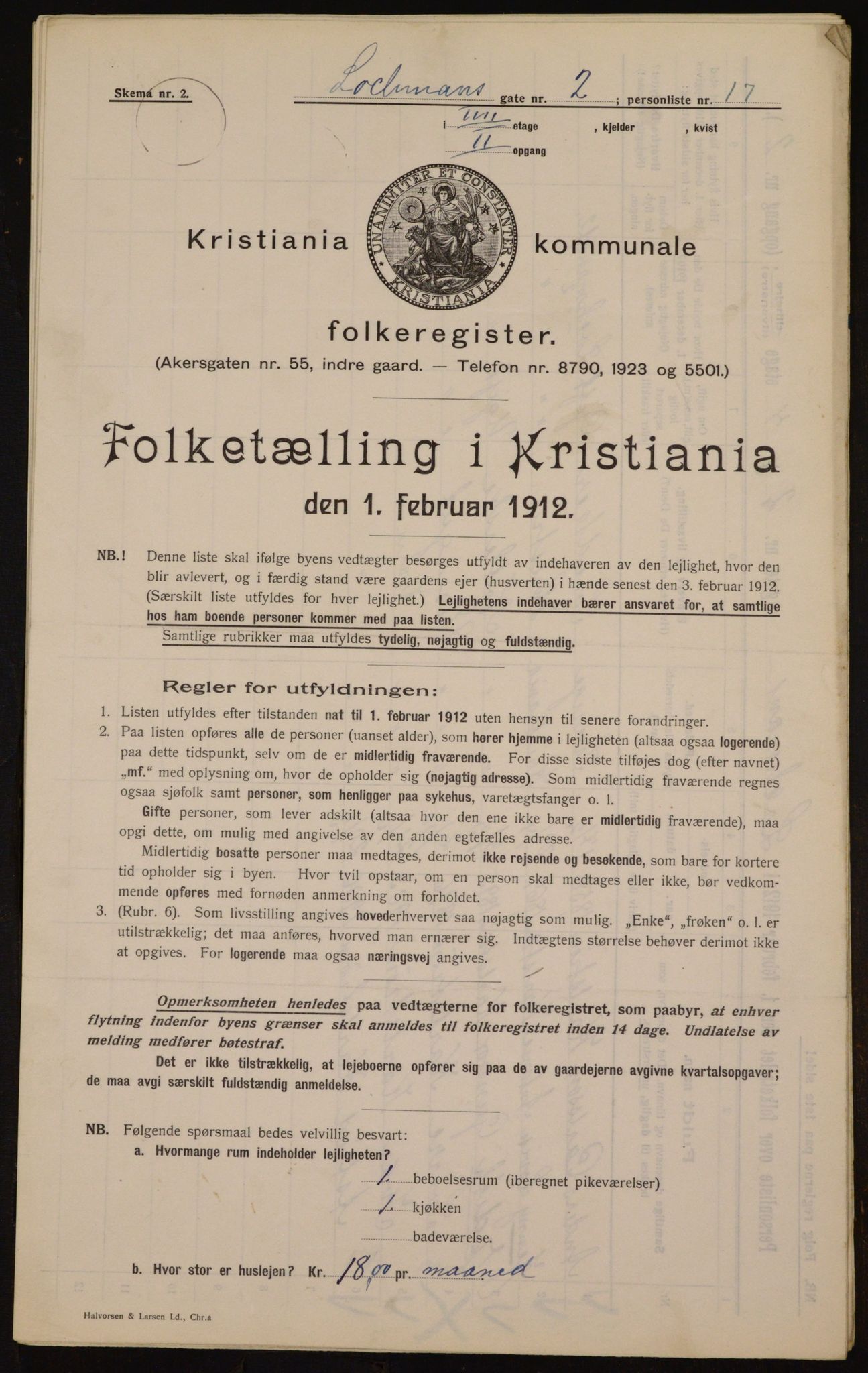 OBA, Kommunal folketelling 1.2.1912 for Kristiania, 1912, s. 58591