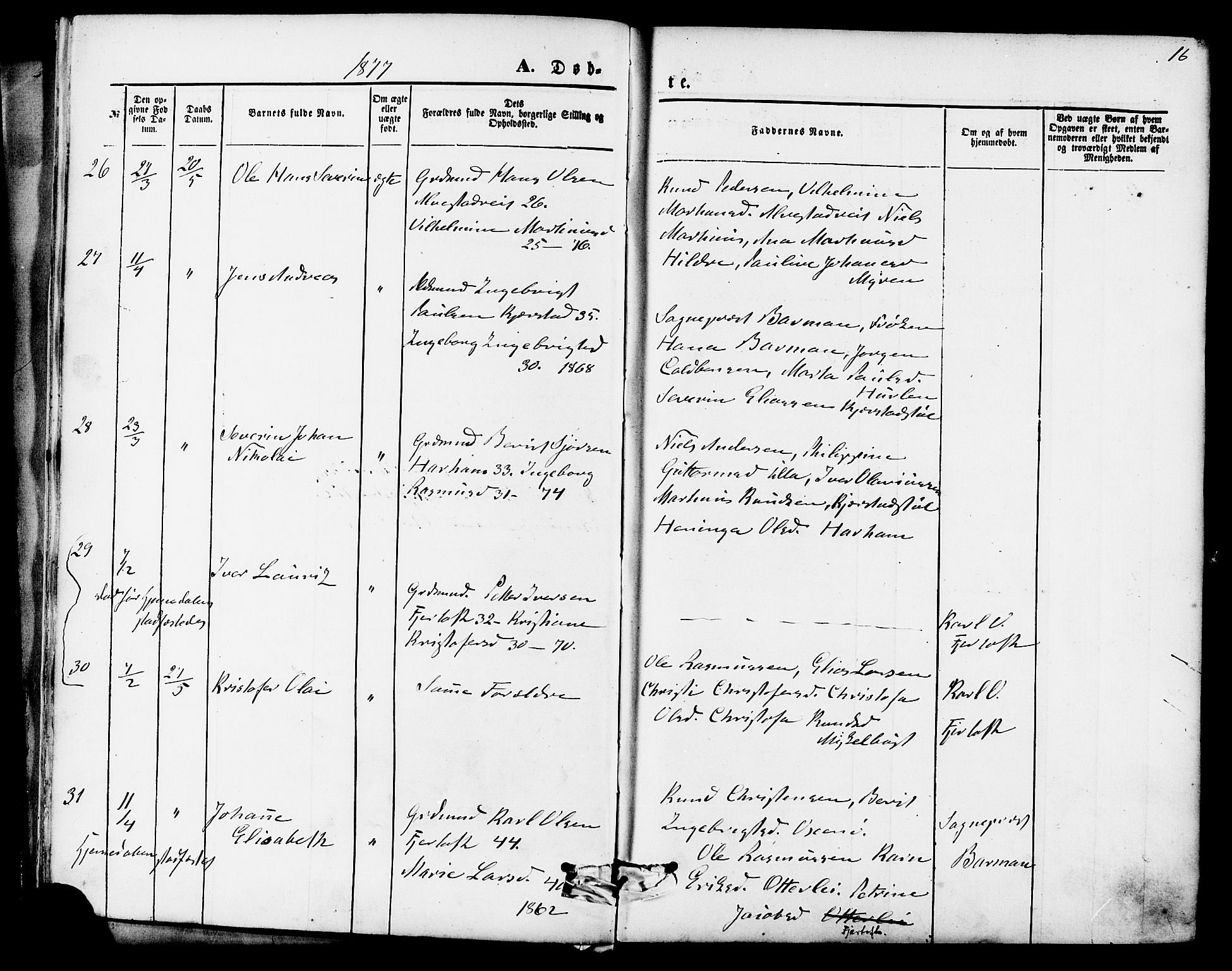 Ministerialprotokoller, klokkerbøker og fødselsregistre - Møre og Romsdal, AV/SAT-A-1454/536/L0500: Ministerialbok nr. 536A09, 1876-1889, s. 16