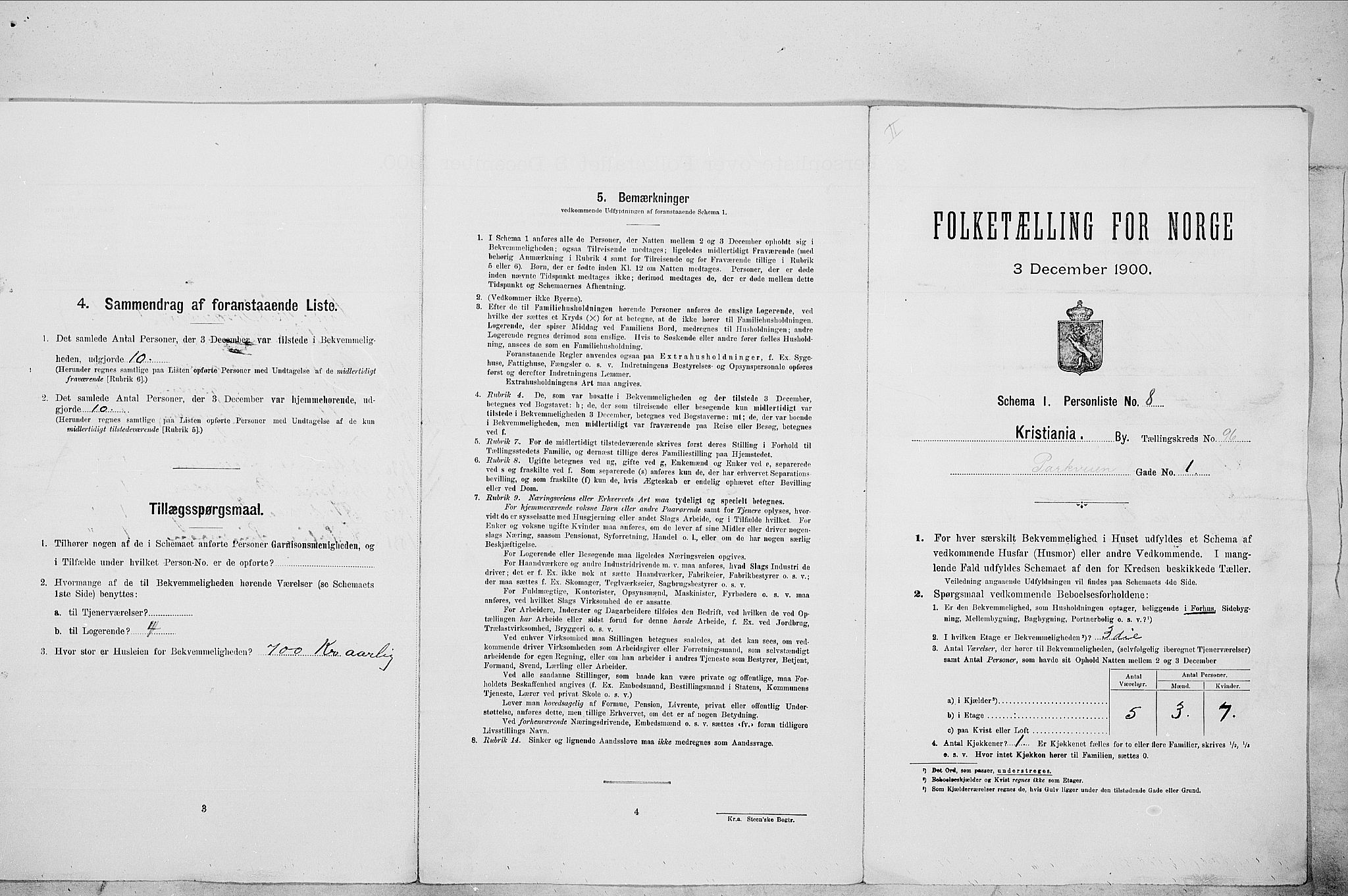 SAO, Folketelling 1900 for 0301 Kristiania kjøpstad, 1900, s. 70116