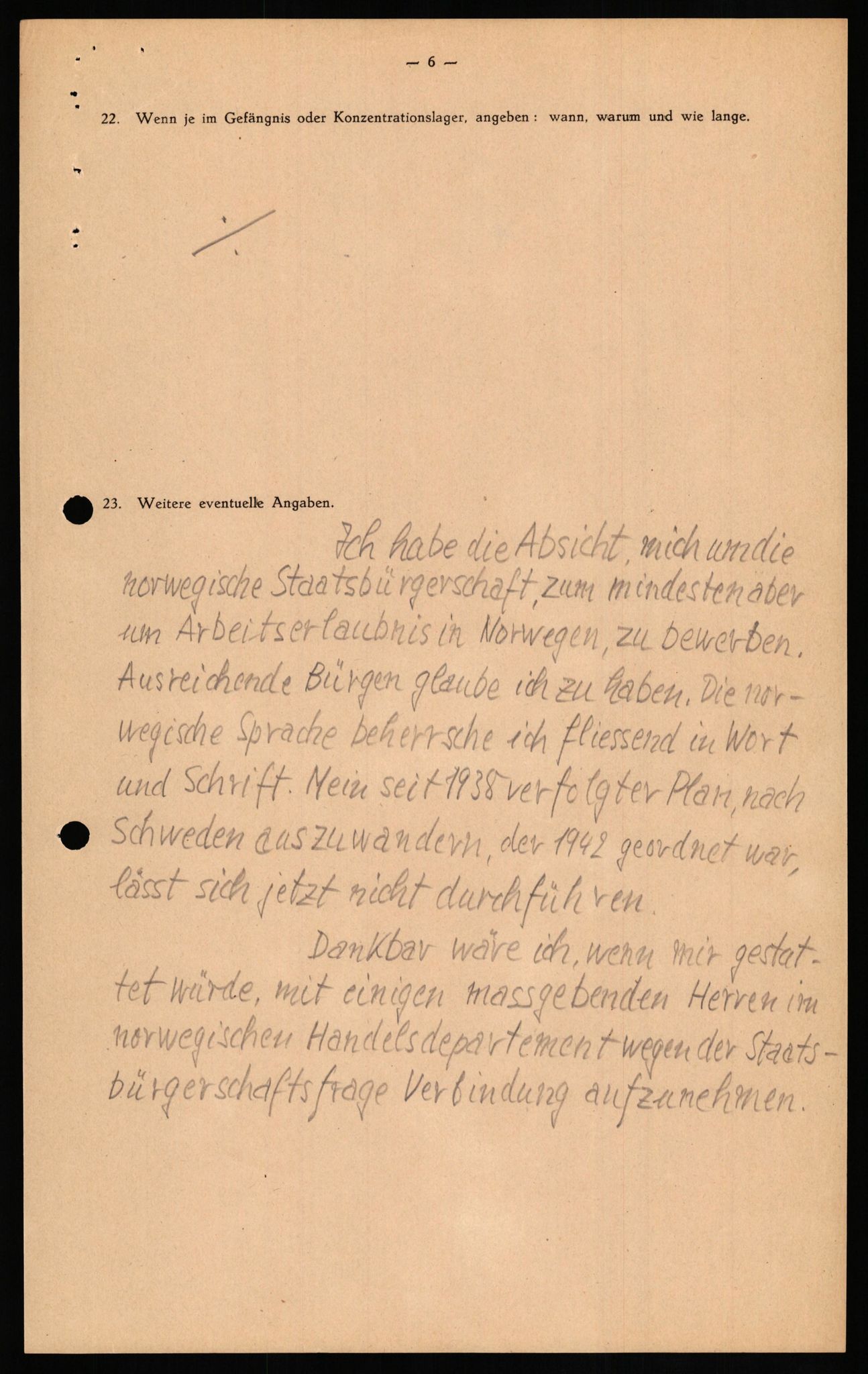 Forsvaret, Forsvarets overkommando II, AV/RA-RAFA-3915/D/Db/L0021: CI Questionaires. Tyske okkupasjonsstyrker i Norge. Tyskere., 1945-1946, s. 272