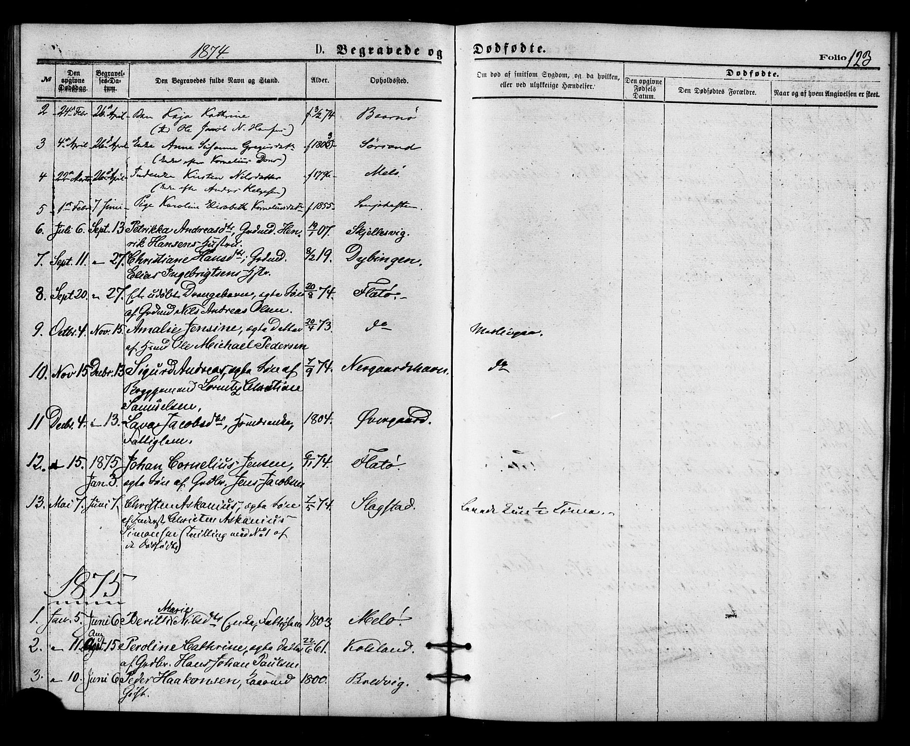 Sand/Bjarkøy sokneprestkontor, AV/SATØ-S-0811/I/Ia/Iaa/L0002kirke: Ministerialbok nr. 2, 1870-1878, s. 123