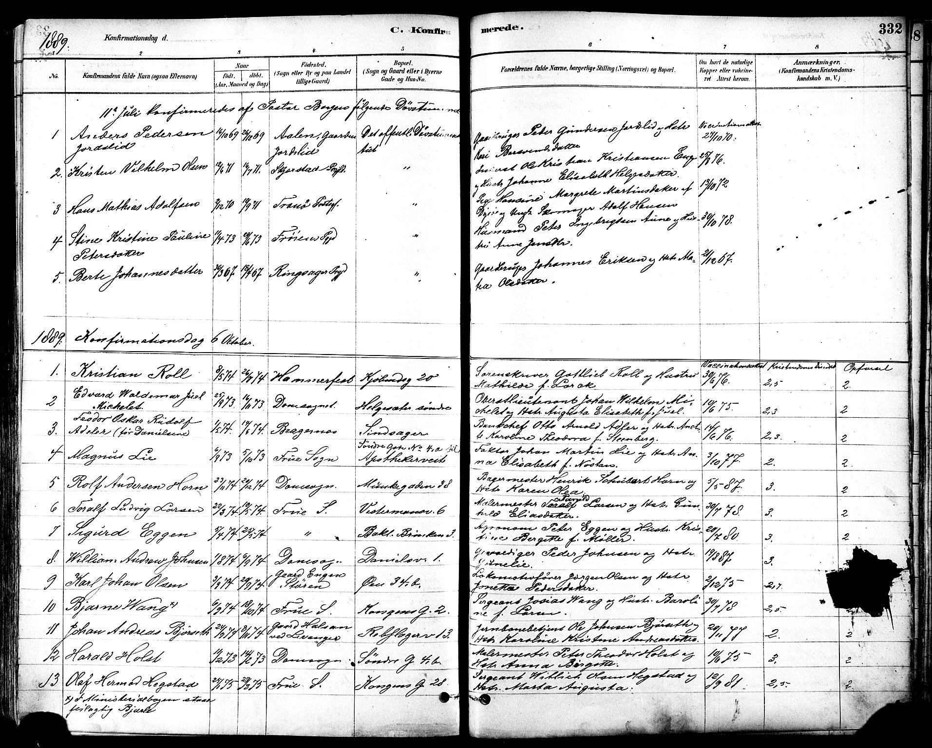 Ministerialprotokoller, klokkerbøker og fødselsregistre - Sør-Trøndelag, AV/SAT-A-1456/601/L0057: Ministerialbok nr. 601A25, 1877-1891, s. 332