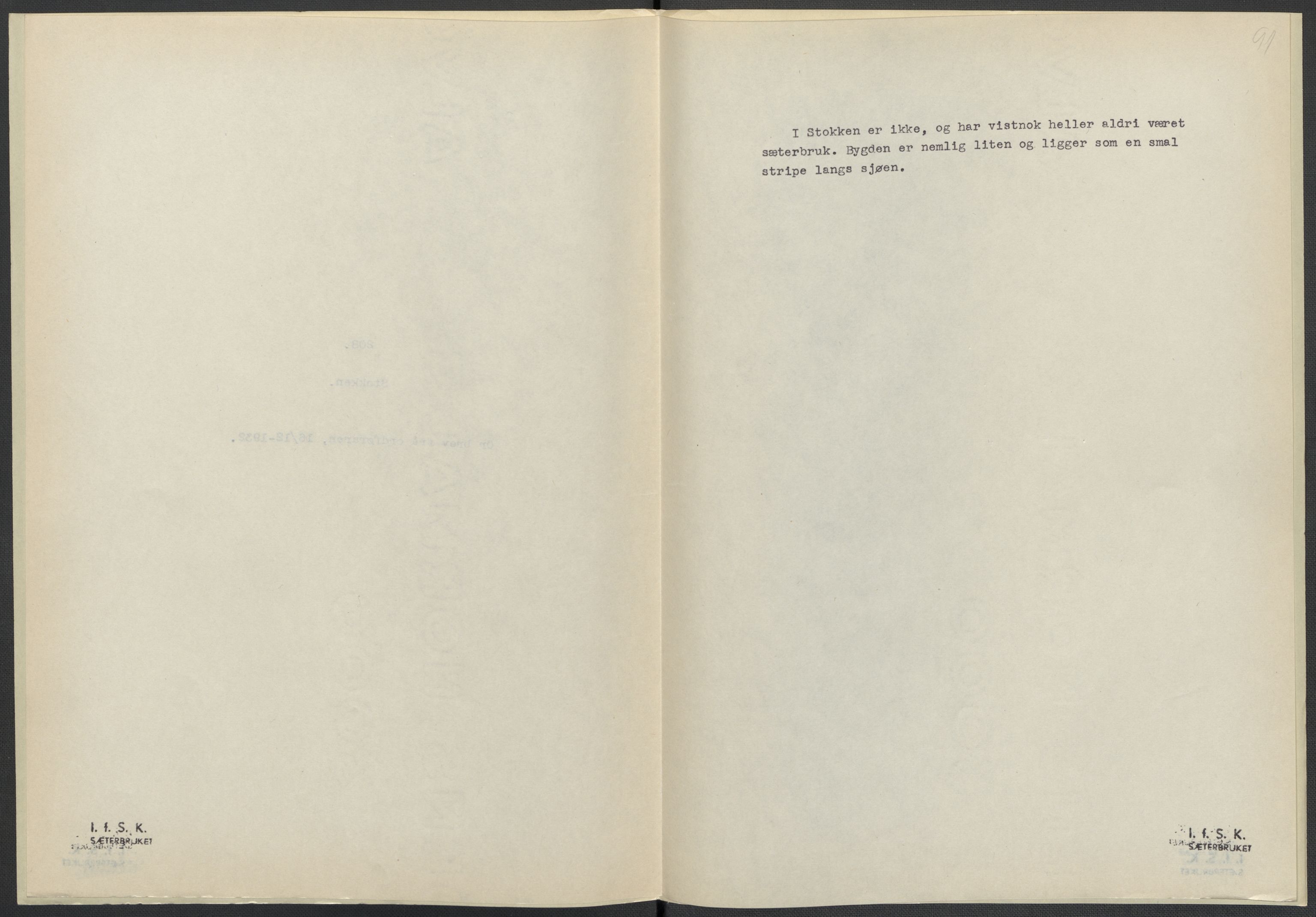 Instituttet for sammenlignende kulturforskning, AV/RA-PA-0424/F/Fc/L0008/0001: Eske B8: / Aust-Agder (perm XIX), 1932-1938, s. 91