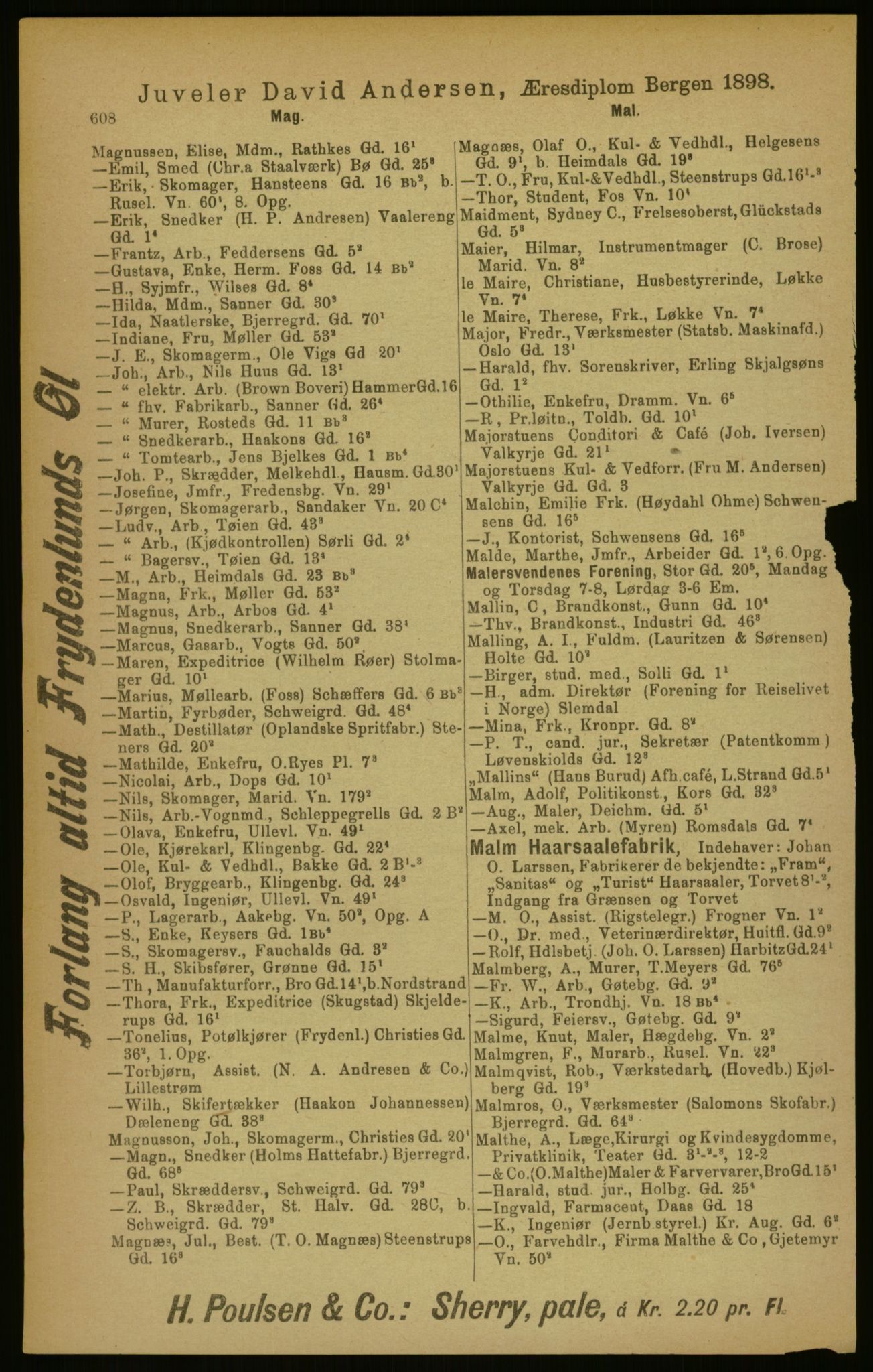 Kristiania/Oslo adressebok, PUBL/-, 1906, s. 608