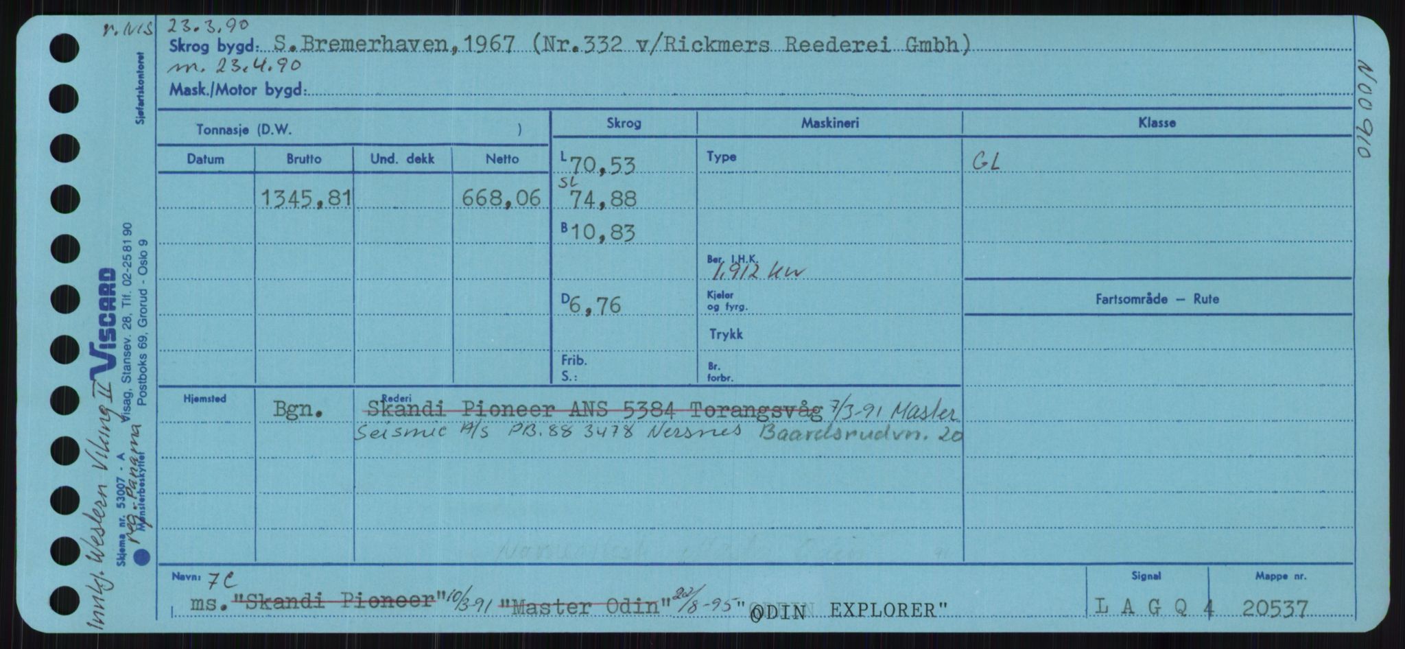 Sjøfartsdirektoratet med forløpere, Skipsmålingen, RA/S-1627/H/Ha/L0004/0002: Fartøy, Mas-R / Fartøy, Odin-R, s. 3