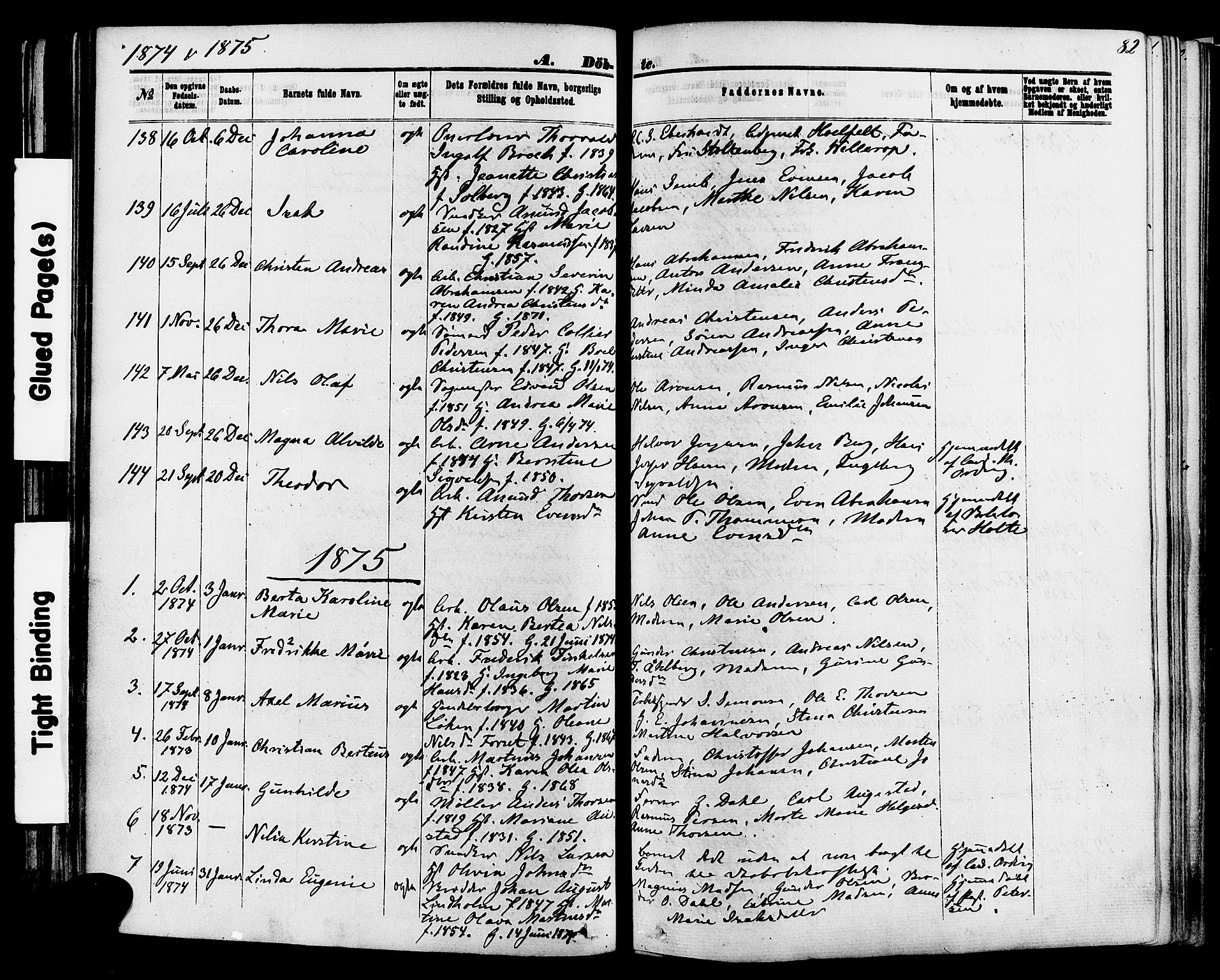 Skien kirkebøker, AV/SAKO-A-302/F/Fa/L0008: Ministerialbok nr. 8, 1866-1877, s. 82