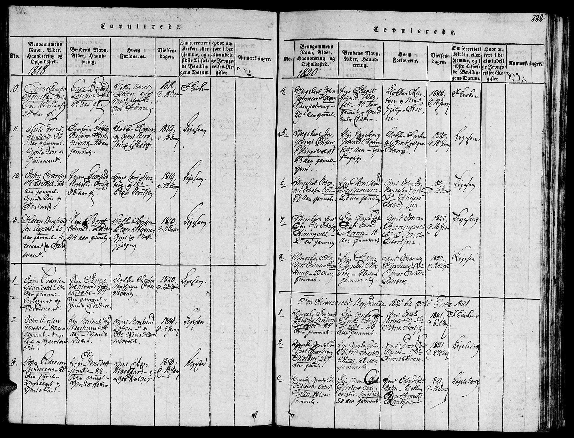 Ministerialprotokoller, klokkerbøker og fødselsregistre - Sør-Trøndelag, AV/SAT-A-1456/685/L0956: Ministerialbok nr. 685A03 /3, 1817-1829, s. 222