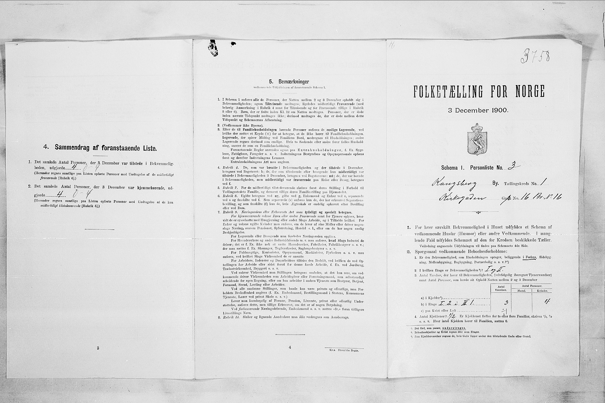 RA, Folketelling 1900 for 0604 Kongsberg kjøpstad, 1900, s. 104