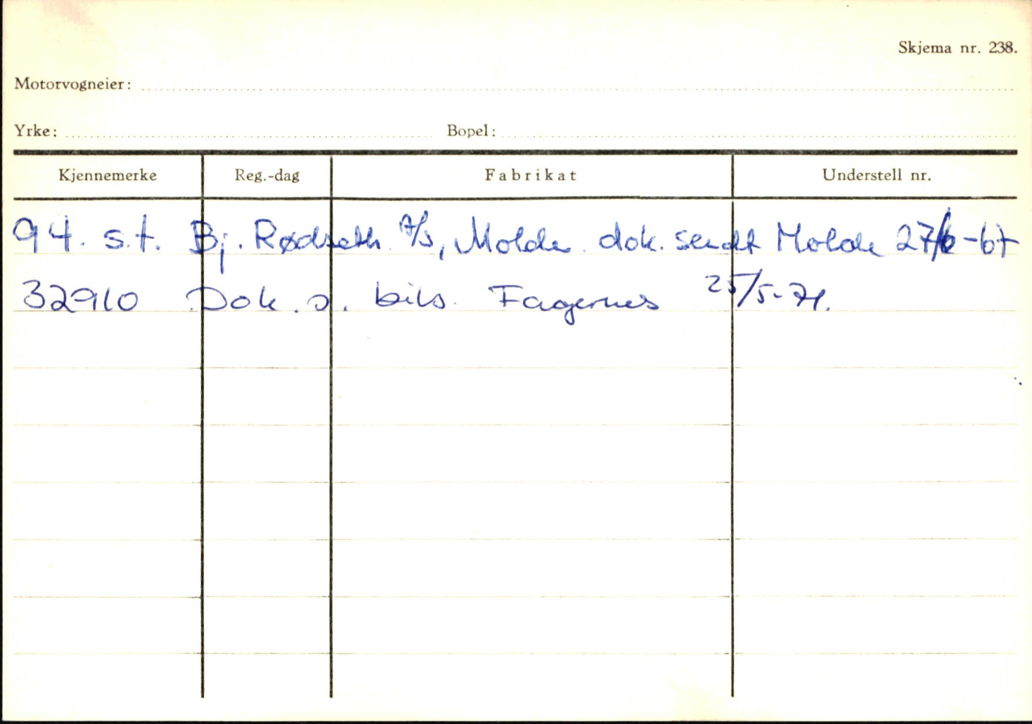 Statens vegvesen, Sogn og Fjordane vegkontor, SAB/A-5301/4/F/L0146: Registerkort Årdal R-Å samt diverse kort, 1945-1975, s. 1775