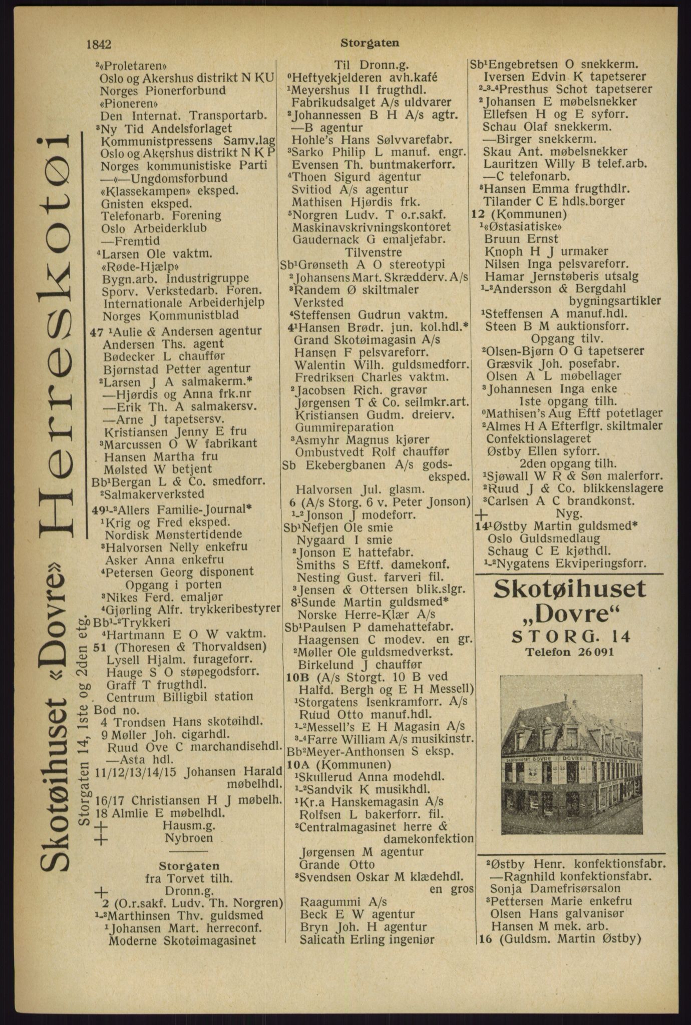 Kristiania/Oslo adressebok, PUBL/-, 1927, s. 1842