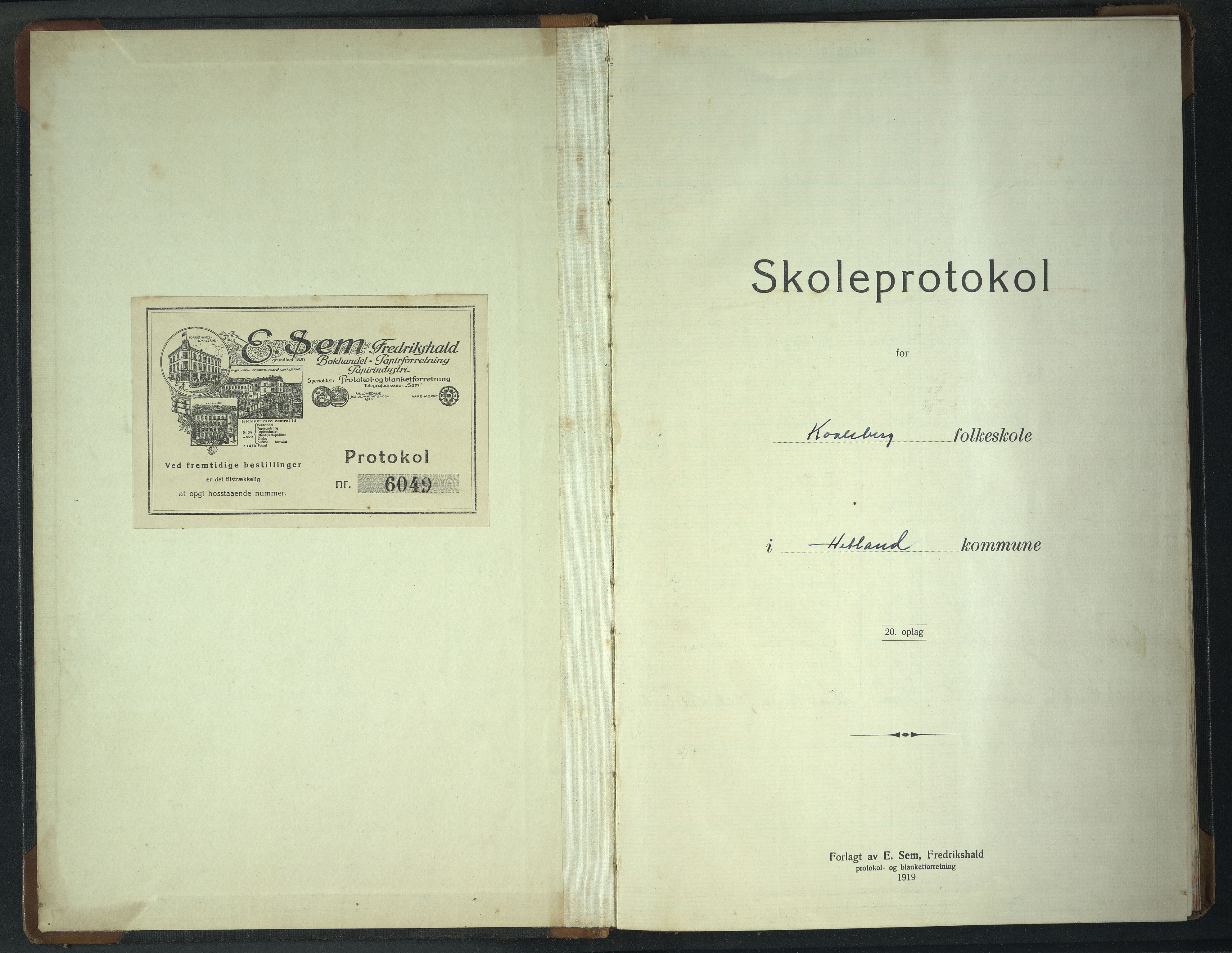 Hetland kommune. Kvaleberg skole, BYST/A-0145/G/Gb/L0013: Karakterprotokoll, 1921-1958