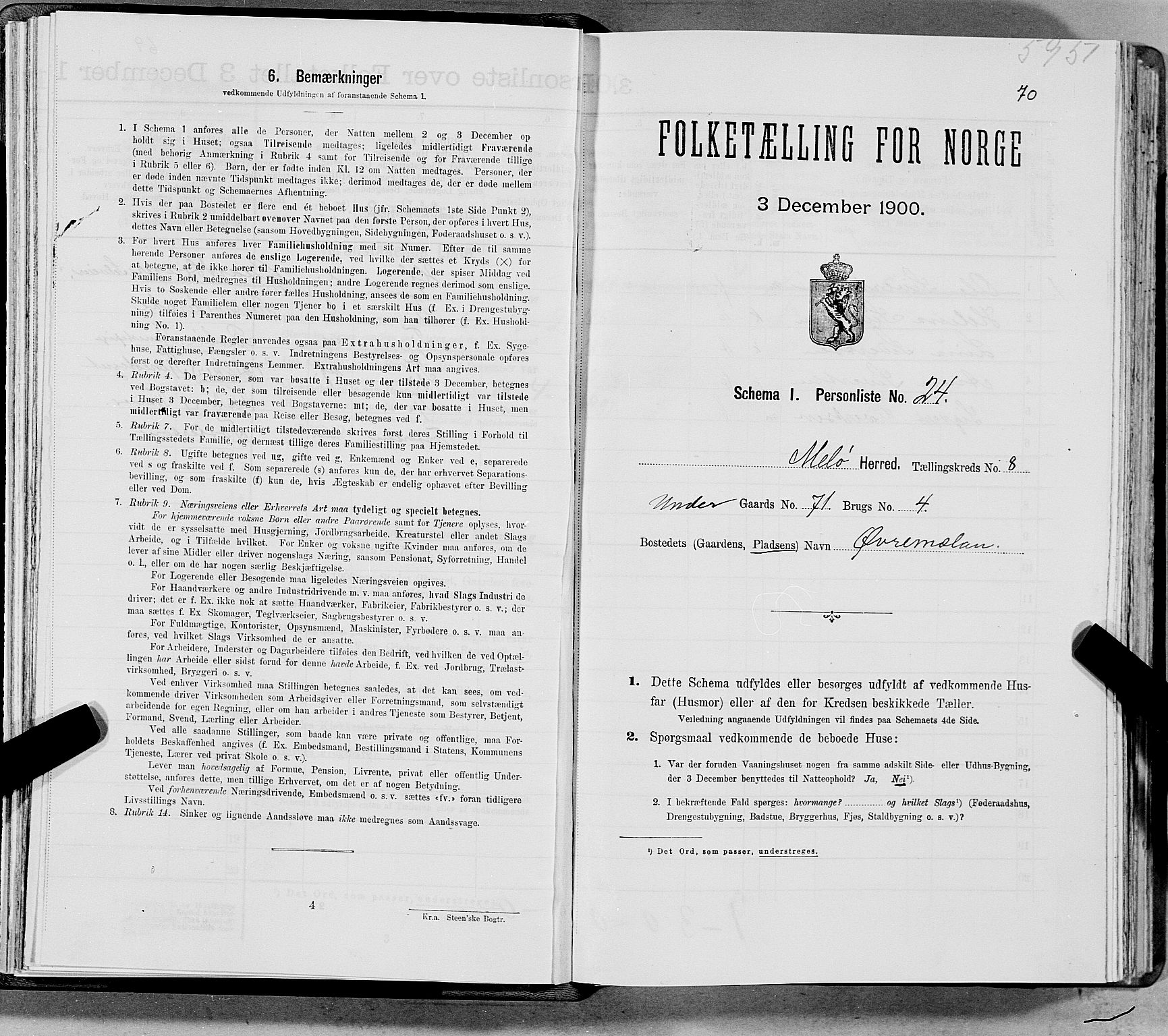 SAT, Folketelling 1900 for 1837 Meløy herred, 1900, s. 1157