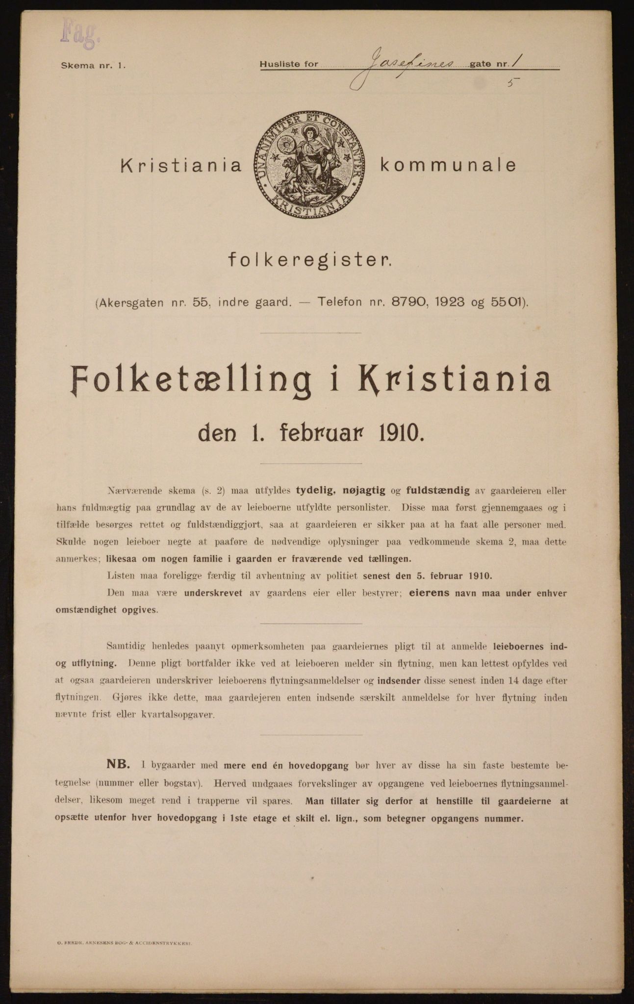 OBA, Kommunal folketelling 1.2.1910 for Kristiania, 1910, s. 45974