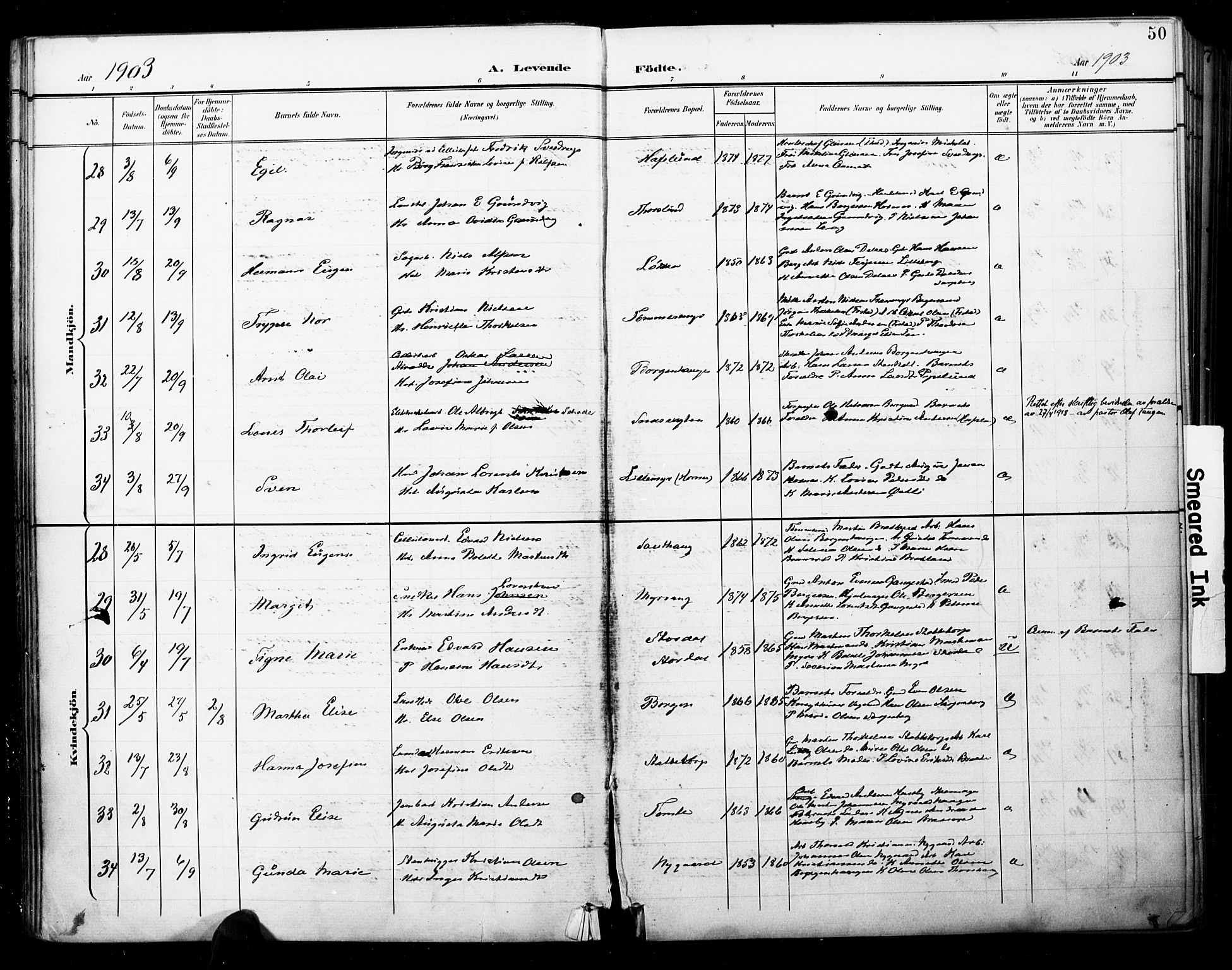 Skjeberg prestekontor Kirkebøker, AV/SAO-A-10923/F/Fa/L0010: Ministerialbok nr. I 10, 1898-1911, s. 50