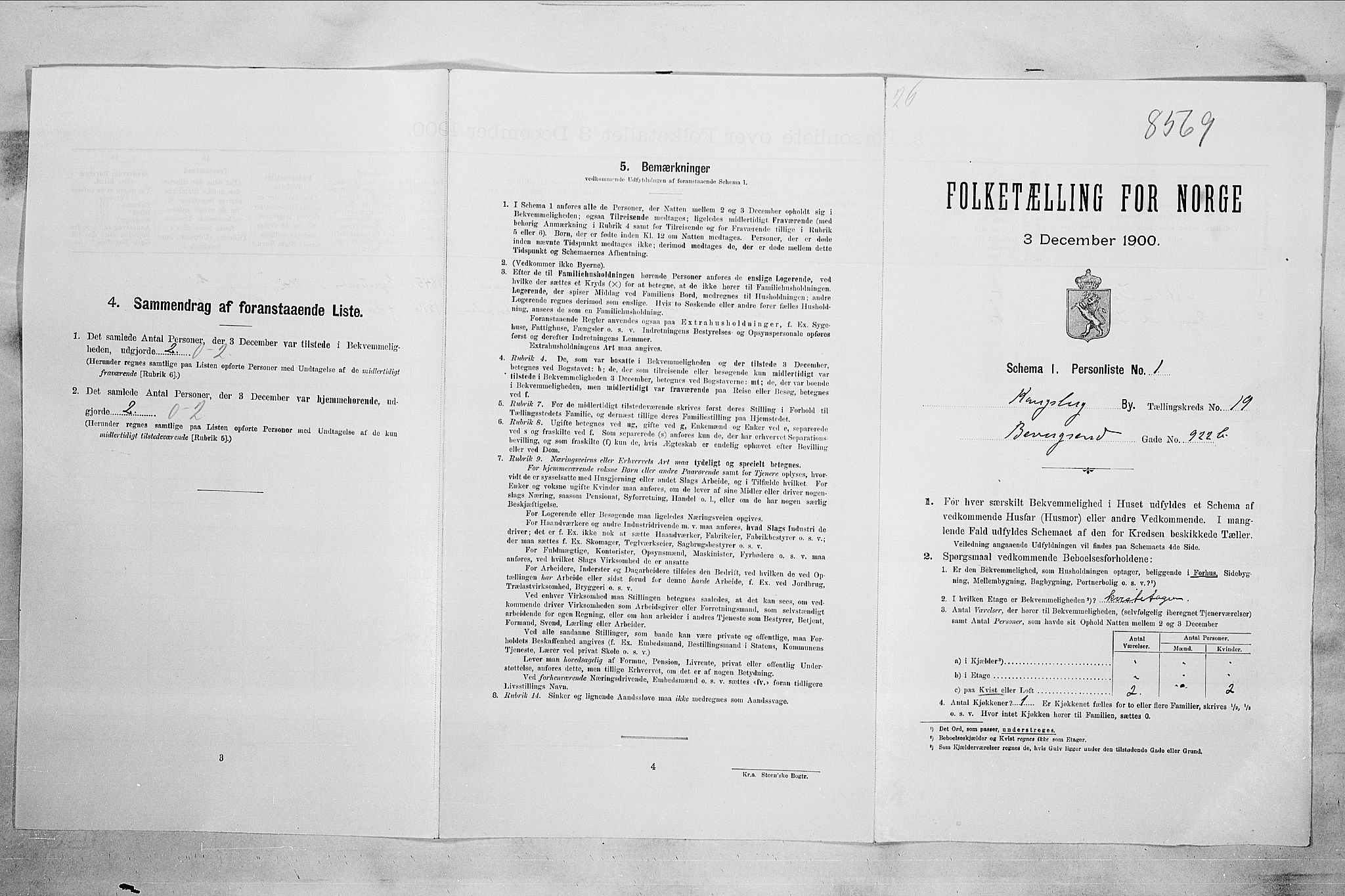 RA, Folketelling 1900 for 0604 Kongsberg kjøpstad, 1900, s. 3903