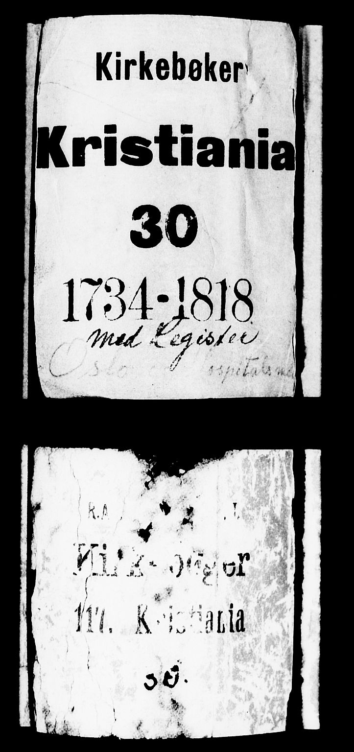 Gamlebyen prestekontor Kirkebøker, AV/SAO-A-10884/F/Fa/L0001: Ministerialbok nr. 1, 1734-1818