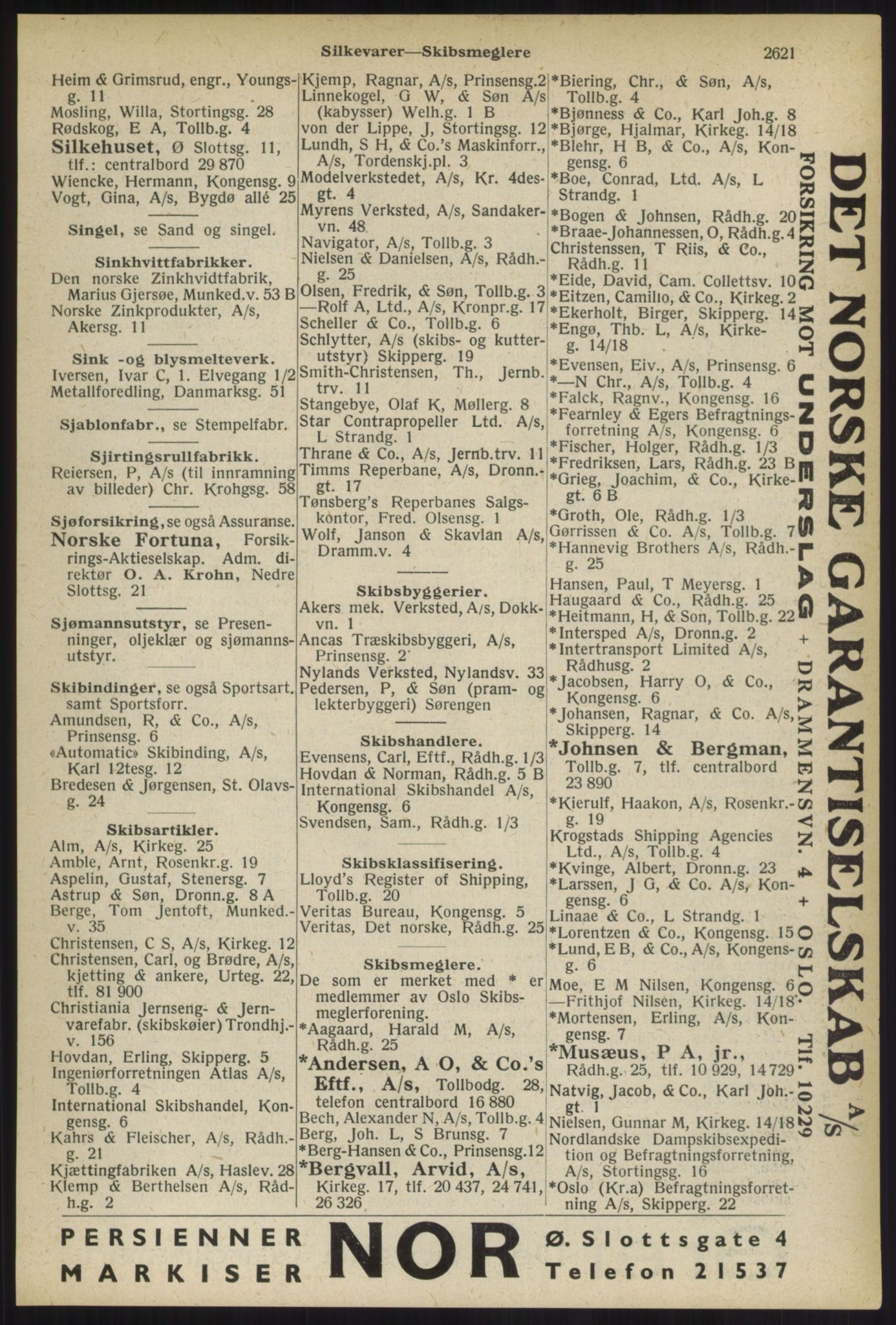 Kristiania/Oslo adressebok, PUBL/-, 1936, s. 2621