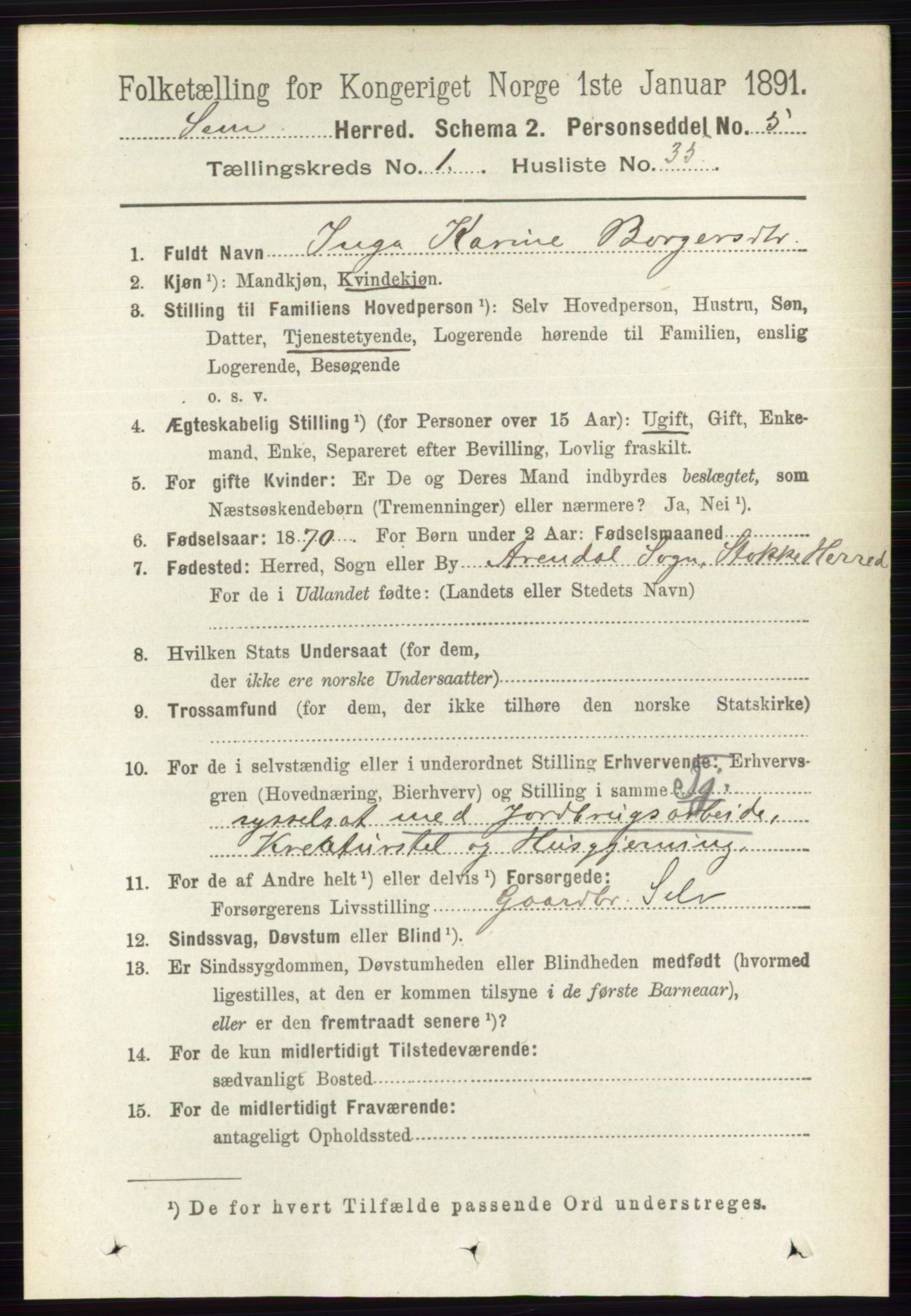 RA, Folketelling 1891 for 0721 Sem herred, 1891, s. 297