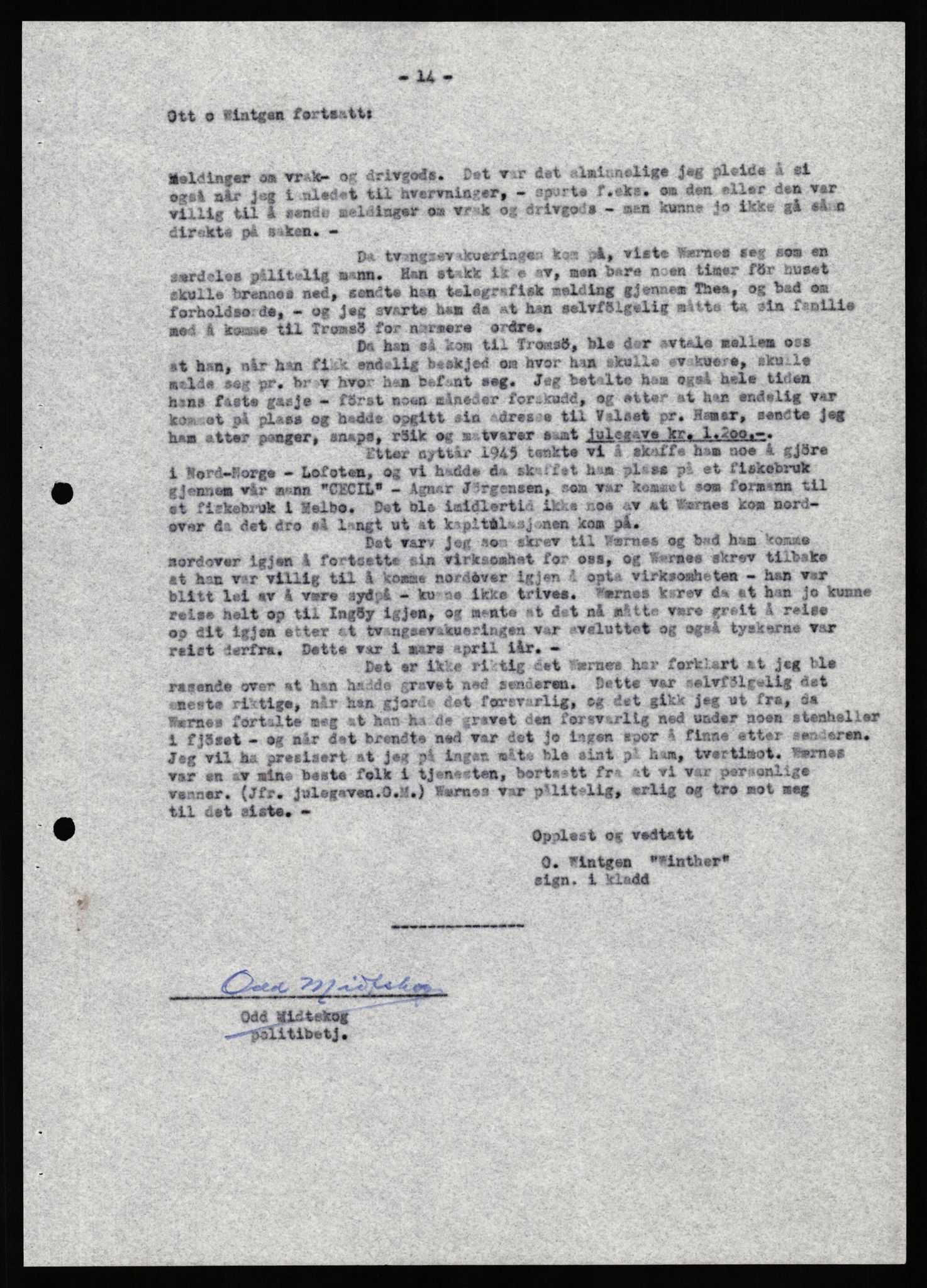 Forsvaret, Forsvarets overkommando II, AV/RA-RAFA-3915/D/Db/L0036: CI Questionaires. Tyske okkupasjonsstyrker i Norge. Tyskere., 1945-1946, s. 224