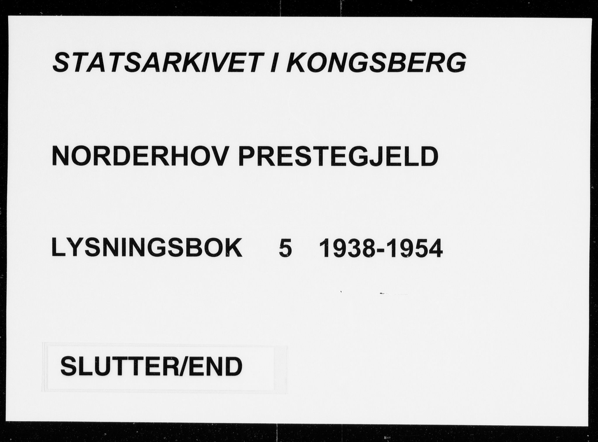 Norderhov kirkebøker, SAKO/A-237/H/Ha/L0005: Lysningsprotokoll nr. 5, 1938-1954