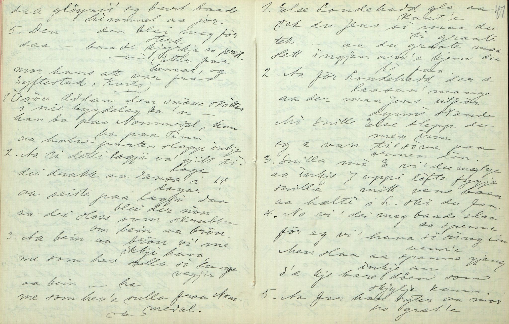 Rikard Berge, TEMU/TGM-A-1003/F/L0006/0025: 201-250 / 225 Mo. Ymse uppskrifter nedskrivne av Rikard Berge, 1911, s. 46-47