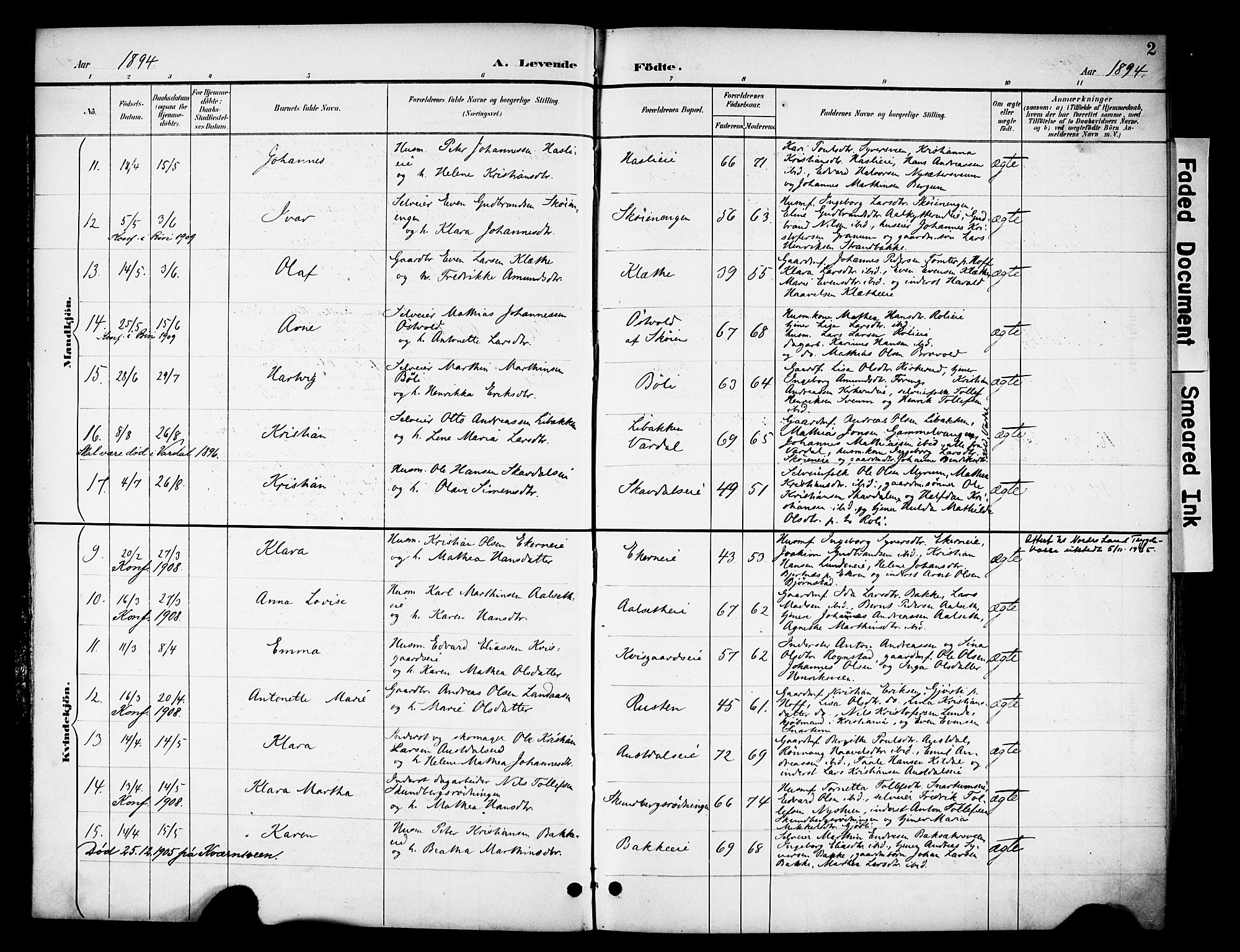 Biri prestekontor, AV/SAH-PREST-096/H/Ha/Haa/L0008: Ministerialbok nr. 8, 1894-1901, s. 2