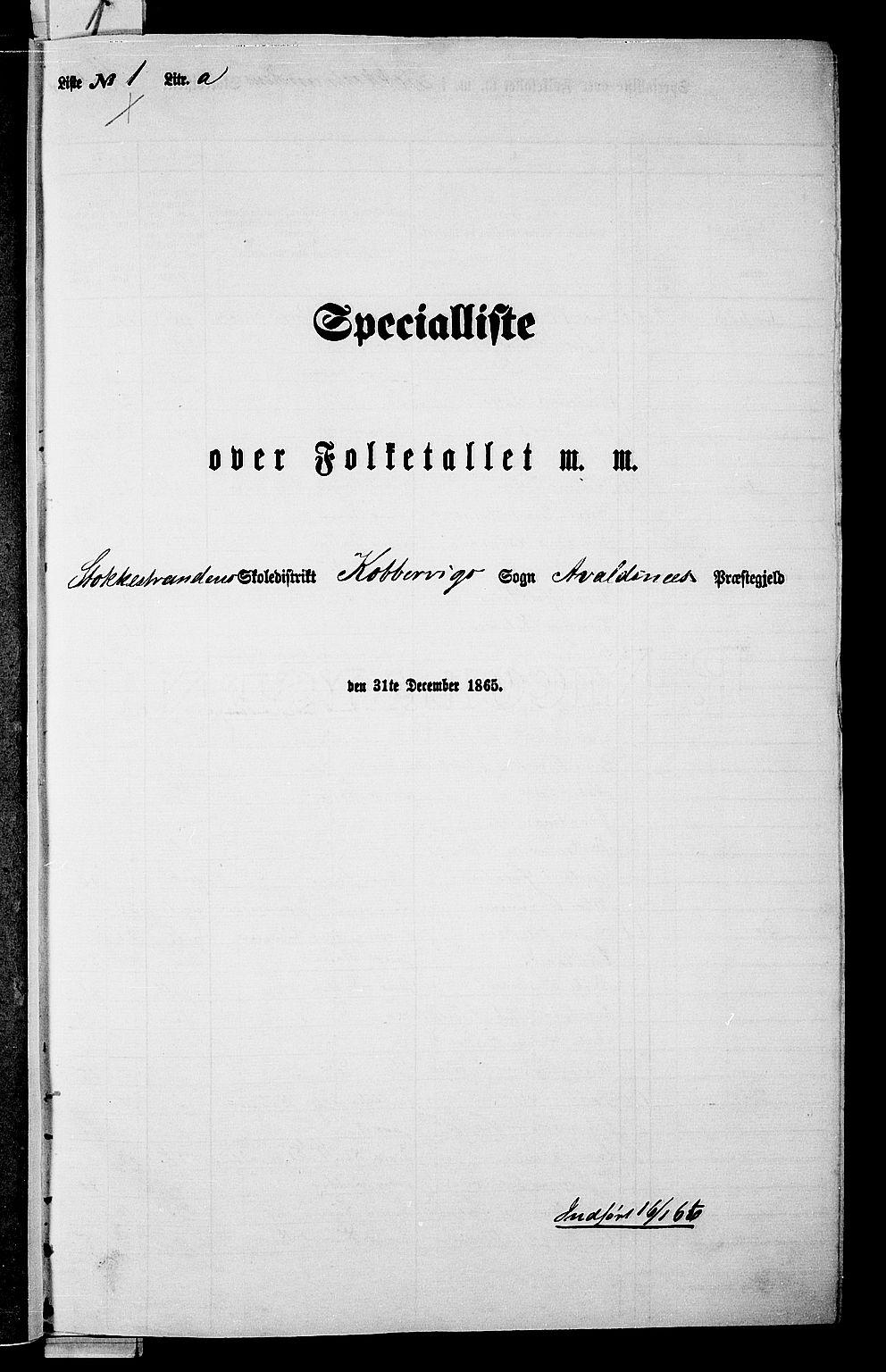 RA, Folketelling 1865 for 1147P Avaldsnes prestegjeld, 1865, s. 10