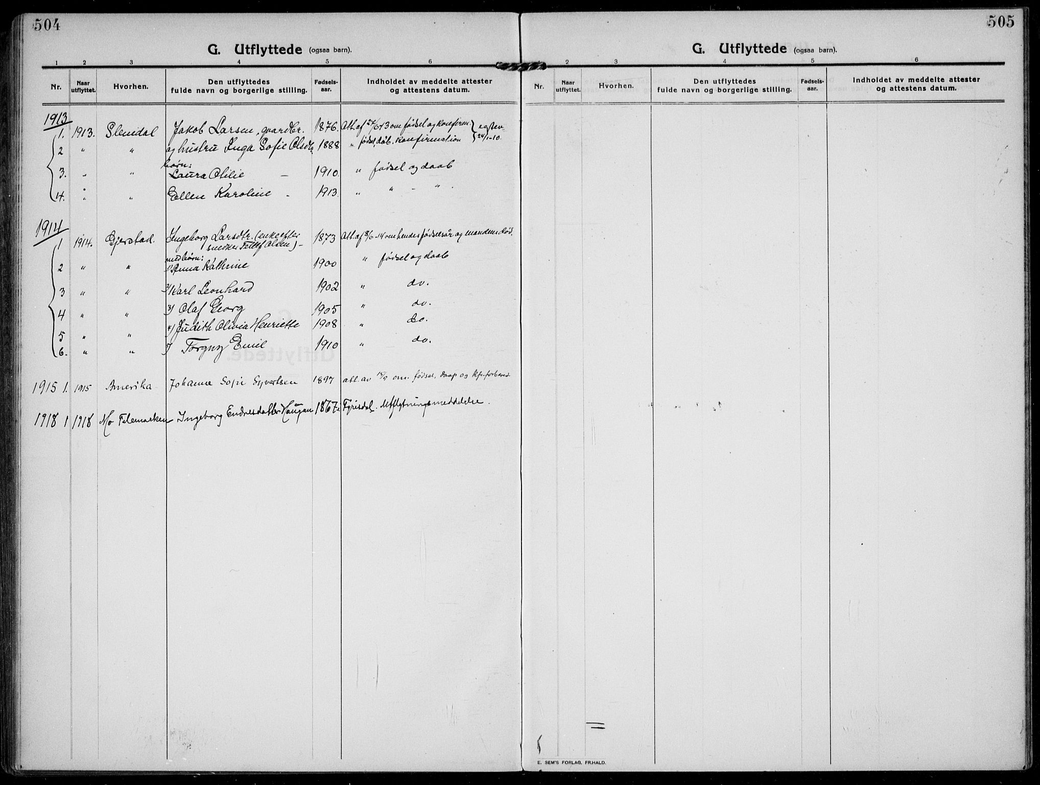Solum kirkebøker, AV/SAKO-A-306/F/Fb/L0004: Ministerialbok nr. II 4, 1913-1924, s. 504-505