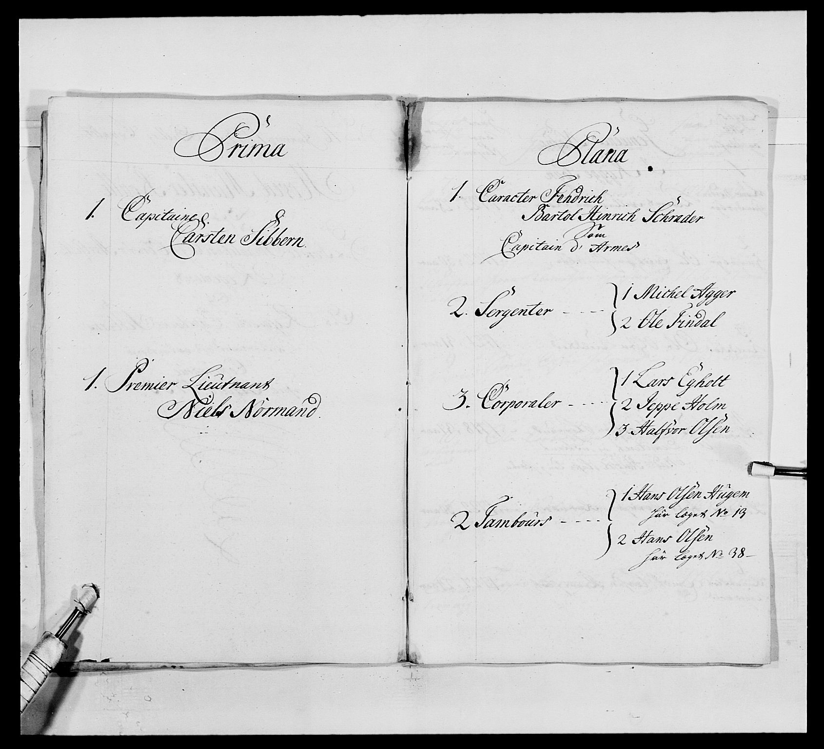 Kommanderende general (KG I) med Det norske krigsdirektorium, AV/RA-EA-5419/E/Ea/L0495: 1. Smålenske regiment, 1732-1763, s. 23