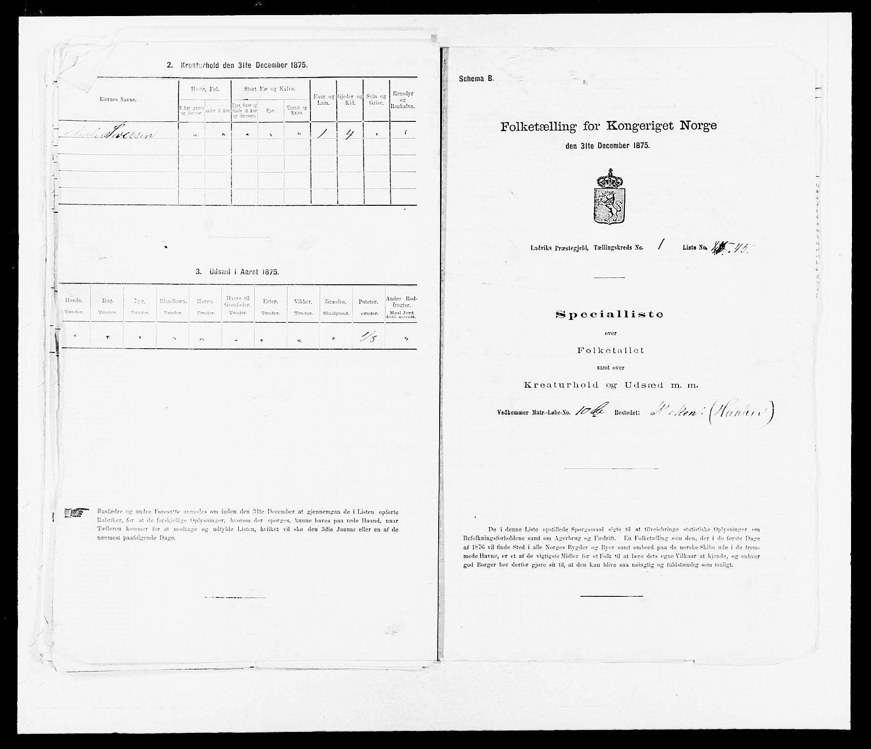 SAB, Folketelling 1875 for 1415P Lavik prestegjeld, 1875, s. 119