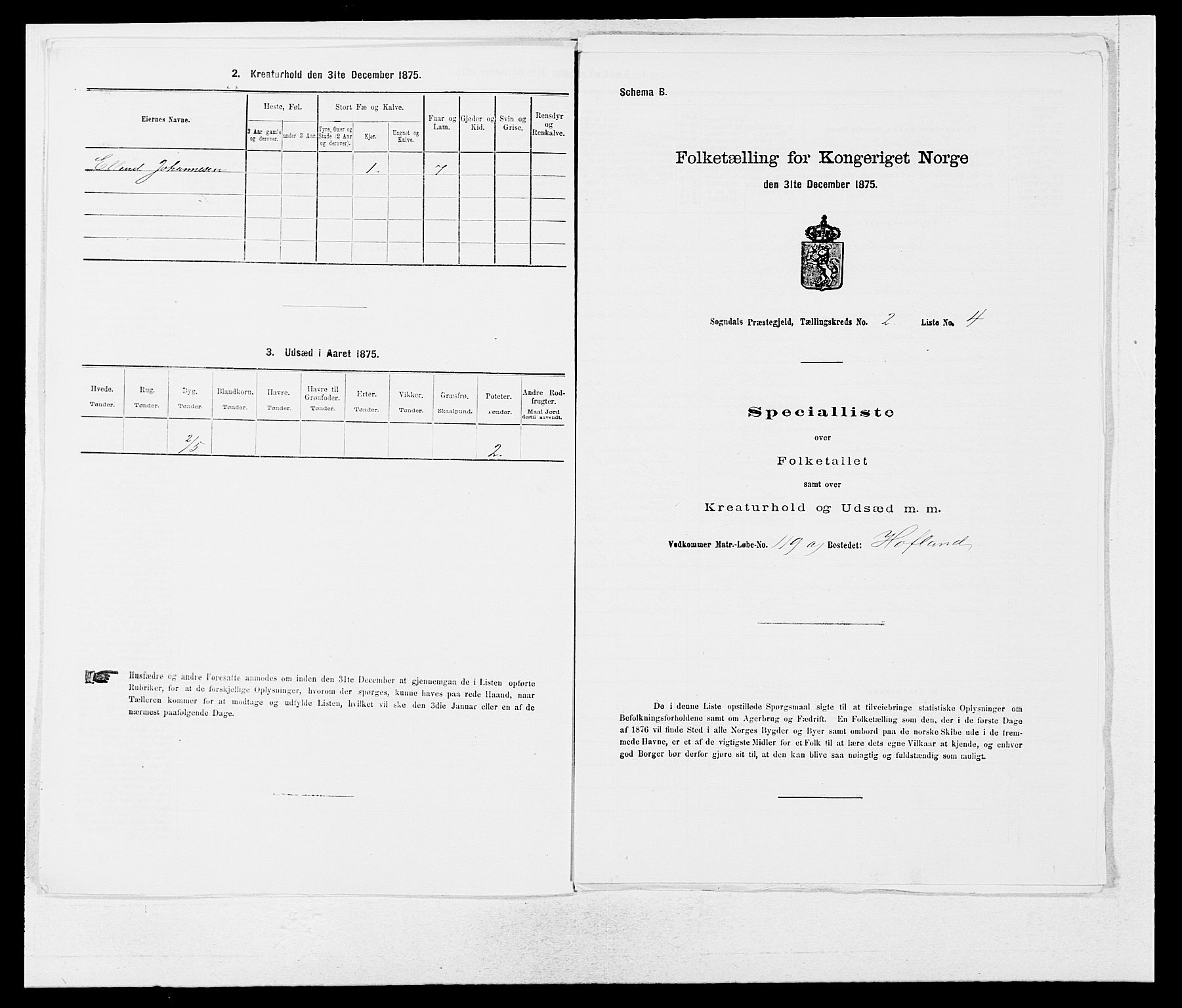 SAB, Folketelling 1875 for 1420P Sogndal prestegjeld, 1875, s. 136