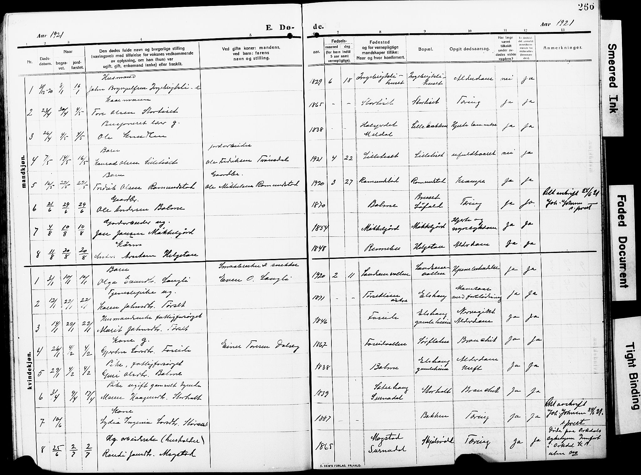 Ministerialprotokoller, klokkerbøker og fødselsregistre - Møre og Romsdal, AV/SAT-A-1454/598/L1079: Klokkerbok nr. 598C04, 1909-1927, s. 266