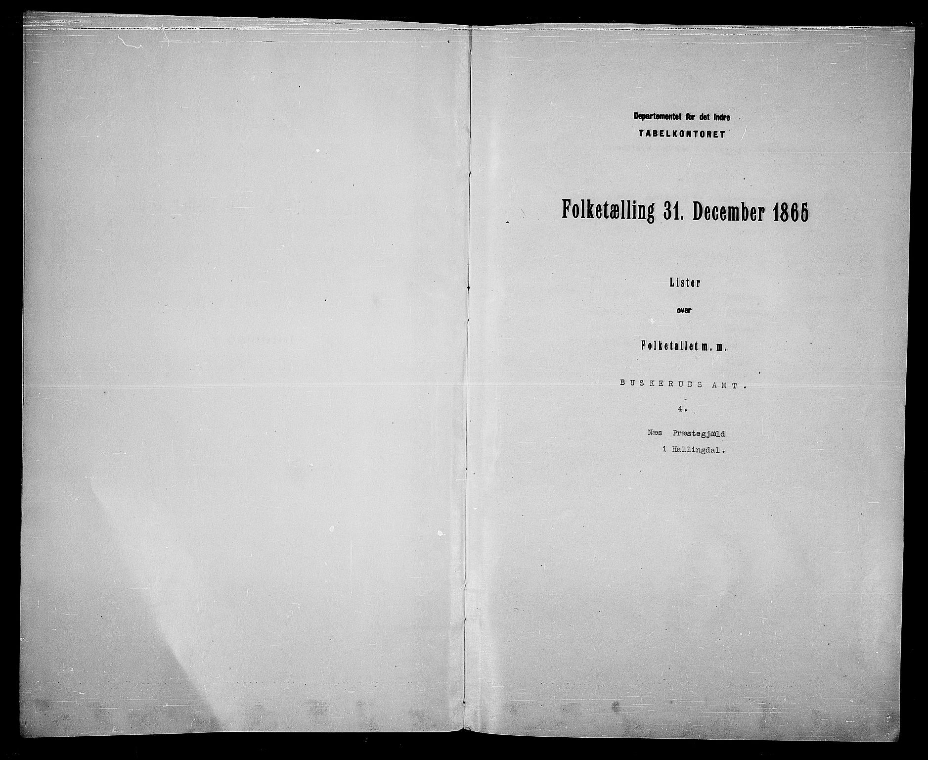 RA, Folketelling 1865 for 0616P Nes prestegjeld, 1865, s. 3