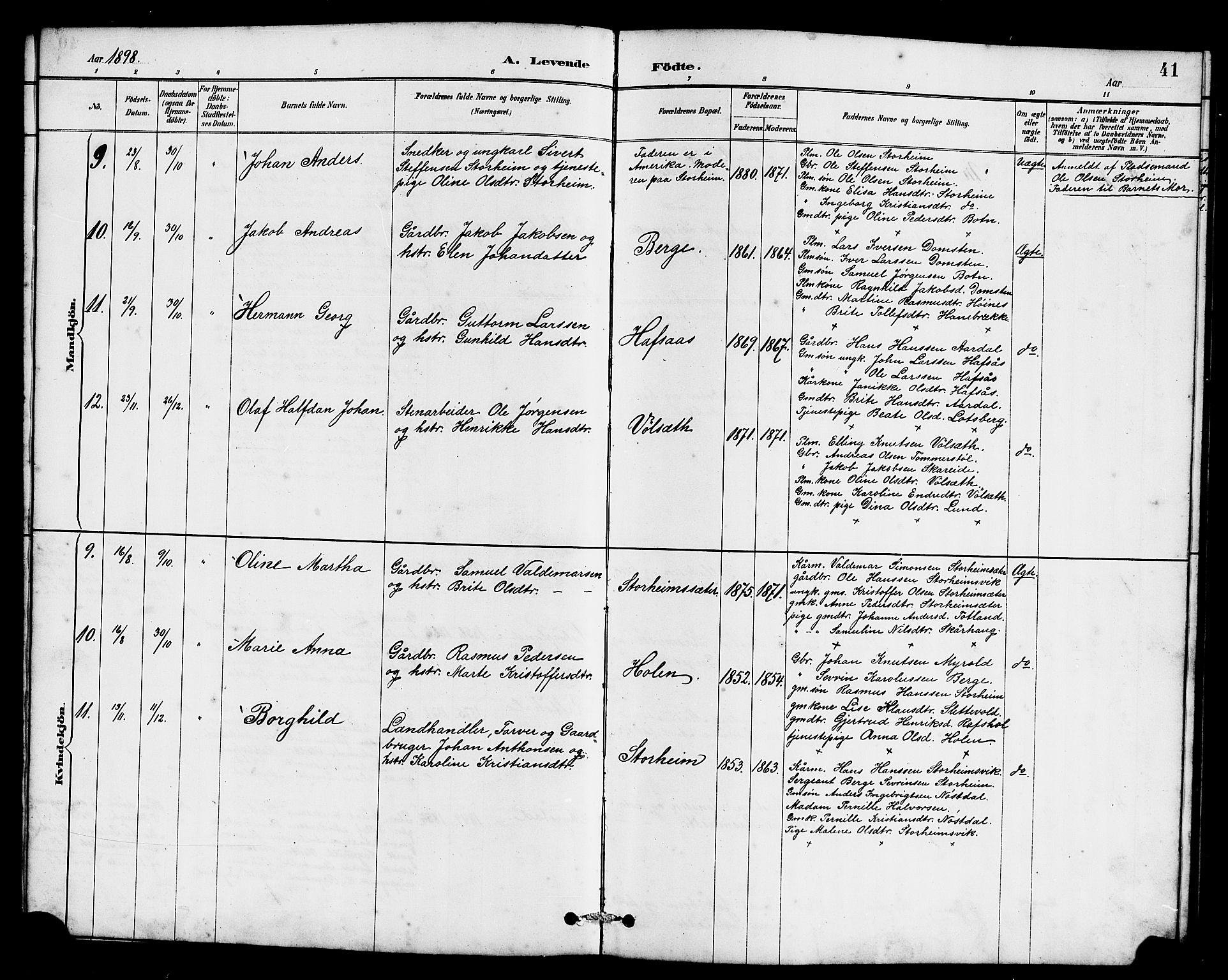 Eid sokneprestembete, AV/SAB-A-82301/H/Hab/Habc/L0002: Klokkerbok nr. C 2, 1887-1906, s. 41