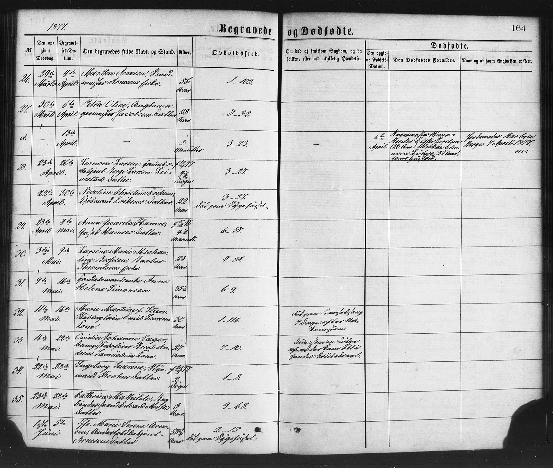 Nykirken Sokneprestembete, AV/SAB-A-77101/H/Haa/L0043: Ministerialbok nr. E 3, 1869-1882, s. 164