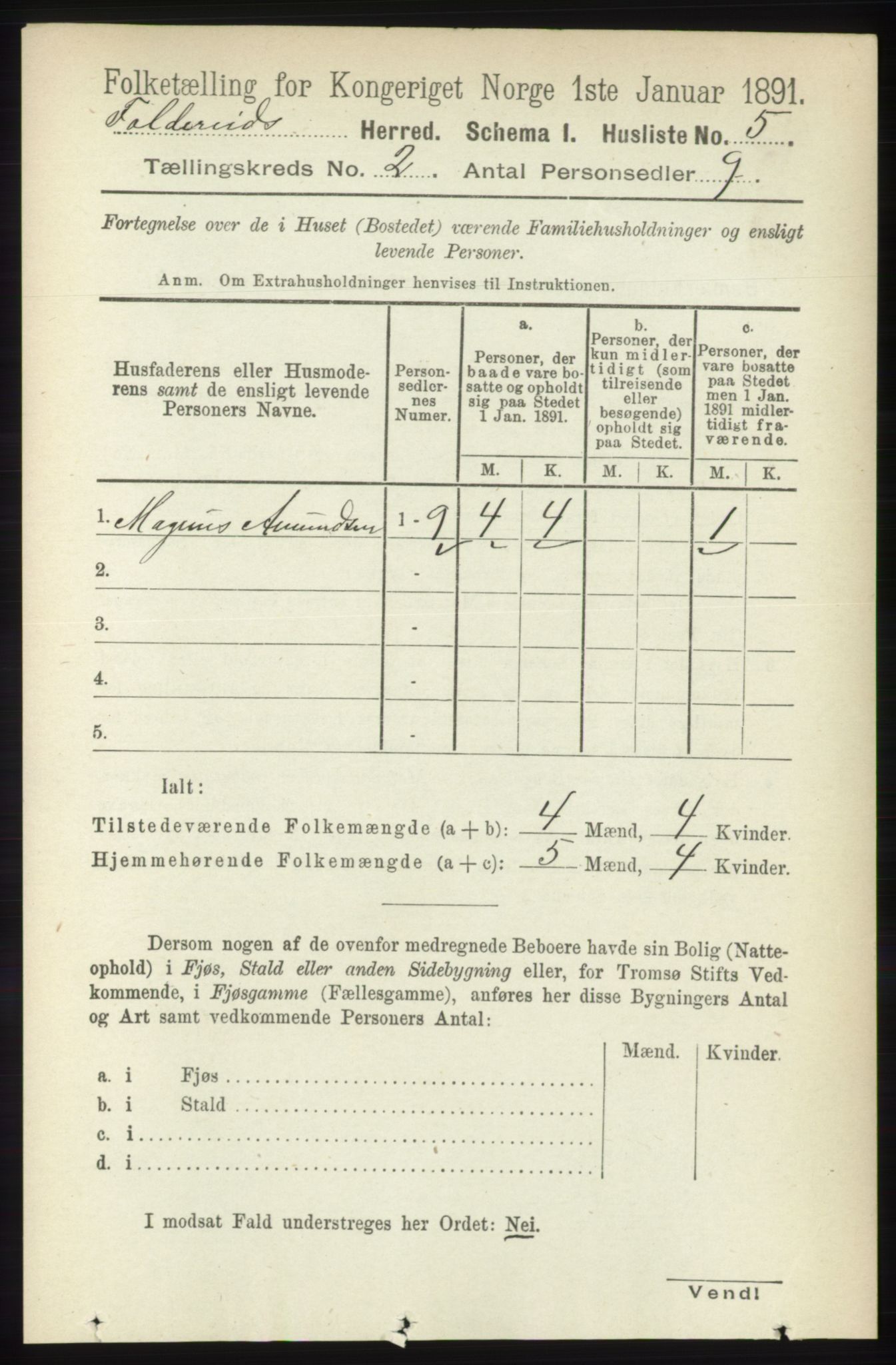 RA, Folketelling 1891 for 1753 Foldereid herred, 1891, s. 798