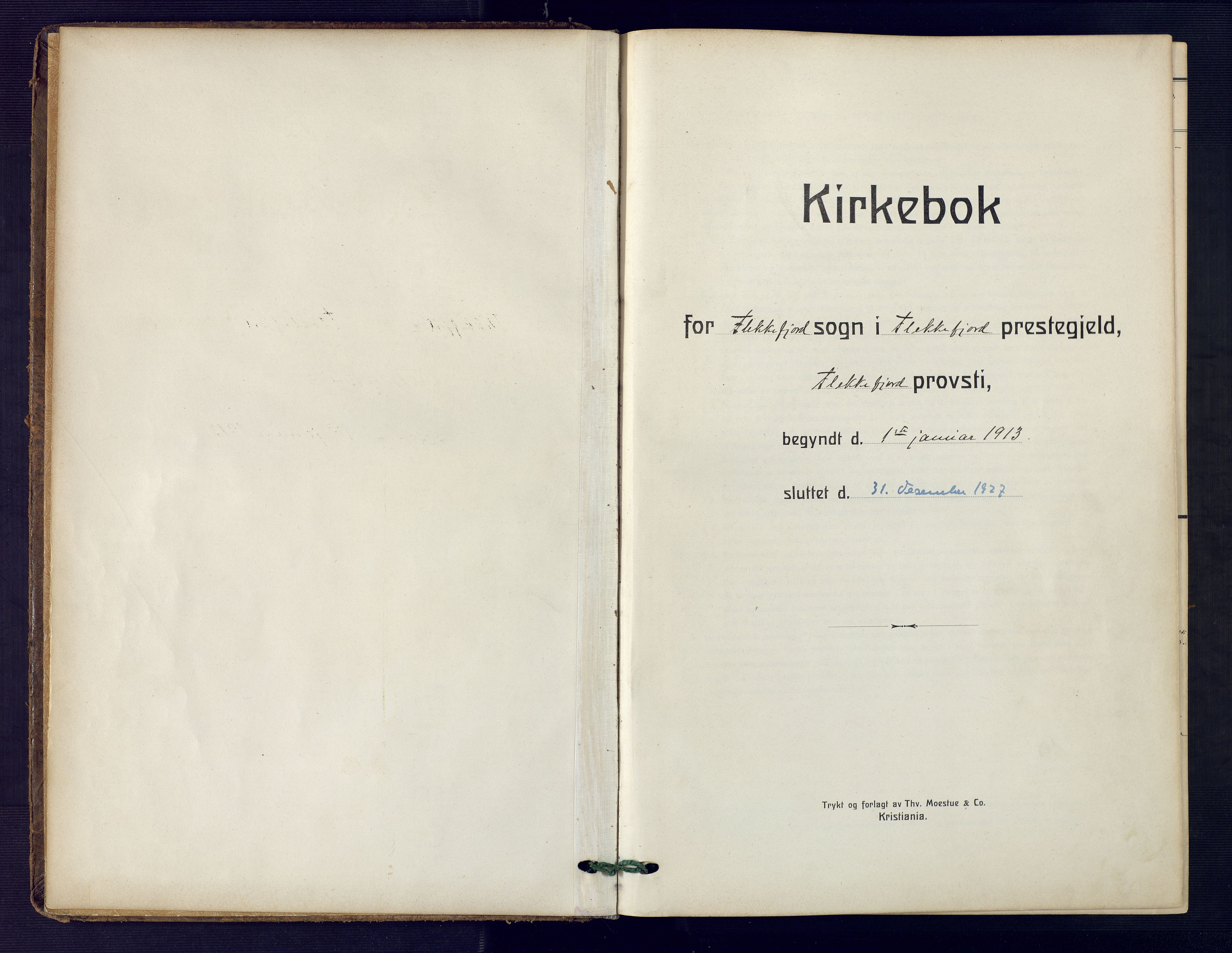 Flekkefjord sokneprestkontor, SAK/1111-0012/F/Fa/Faa/L0003: Ministerialbok nr. A 3, 1913-1928