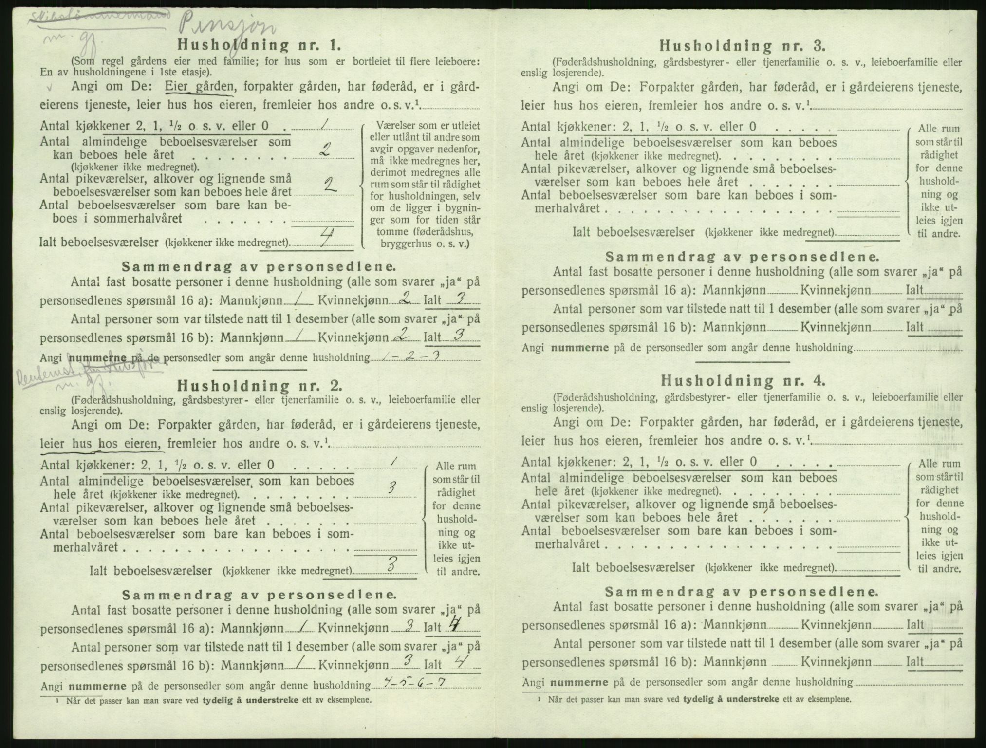 SAK, Folketelling 1920 for 0926 Vestre Moland herred, 1920, s. 312