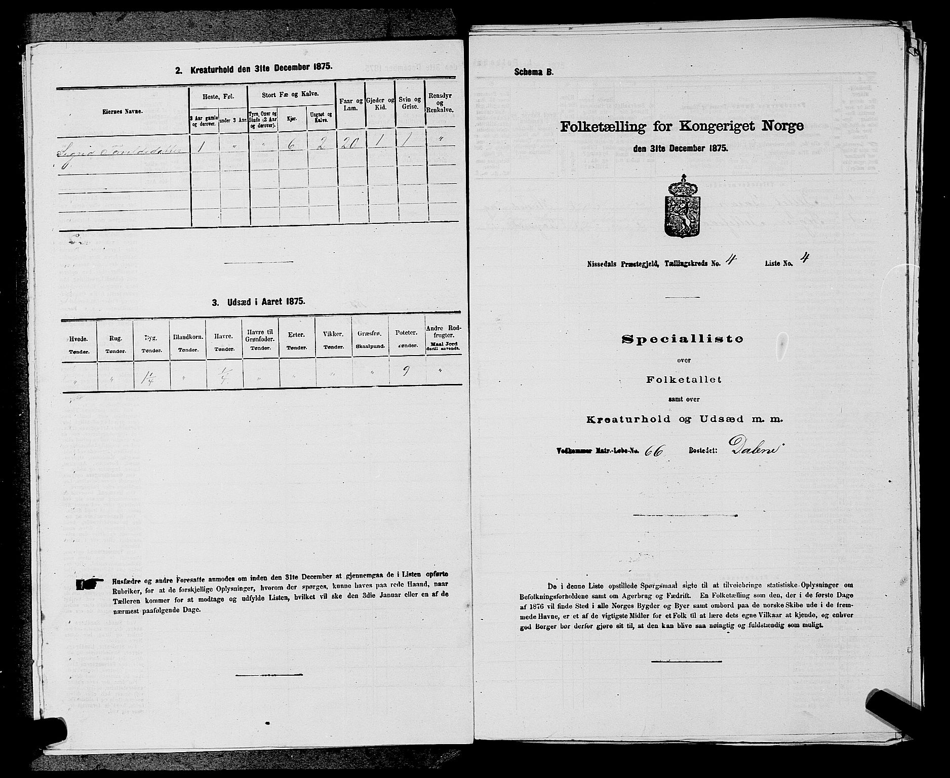 SAKO, Folketelling 1875 for 0830P Nissedal prestegjeld, 1875, s. 285