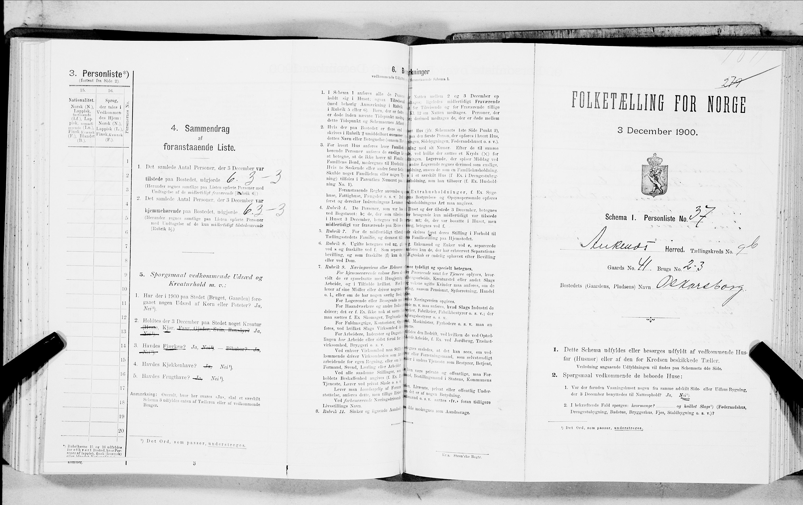 SAT, Folketelling 1900 for 1855 Ankenes herred, 1900, s. 926