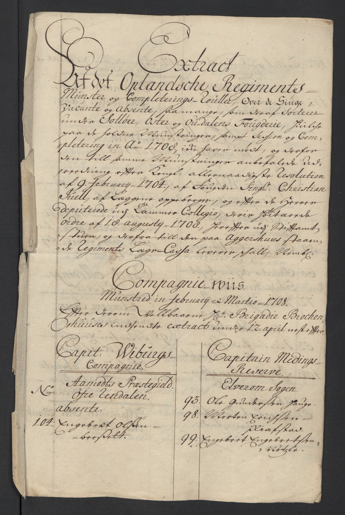 Rentekammeret inntil 1814, Reviderte regnskaper, Fogderegnskap, AV/RA-EA-4092/R13/L0846: Fogderegnskap Solør, Odal og Østerdal, 1709, s. 218