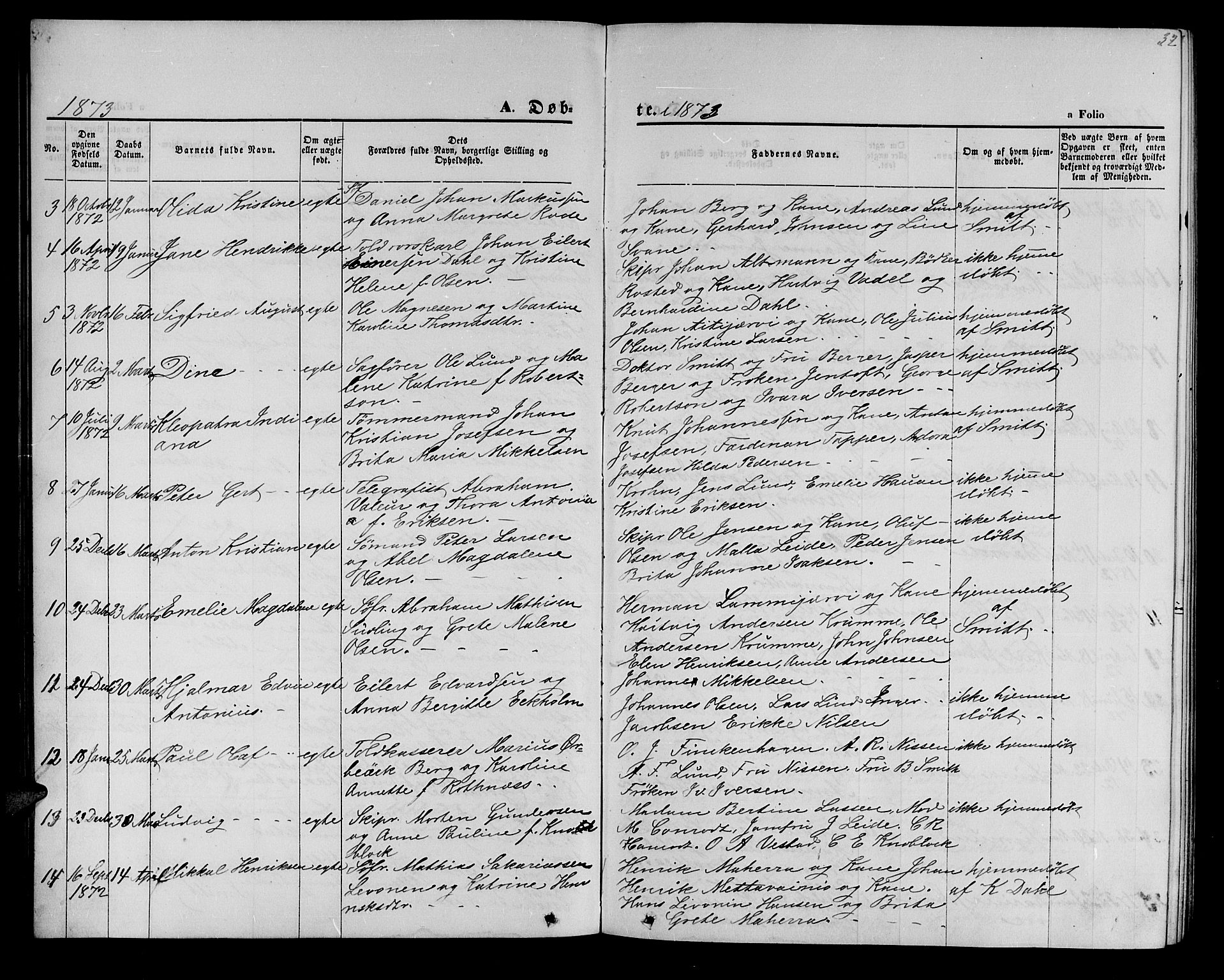 Hammerfest sokneprestkontor, AV/SATØ-S-1347/H/Hb/L0004.klokk: Klokkerbok nr. 4, 1869-1877, s. 32