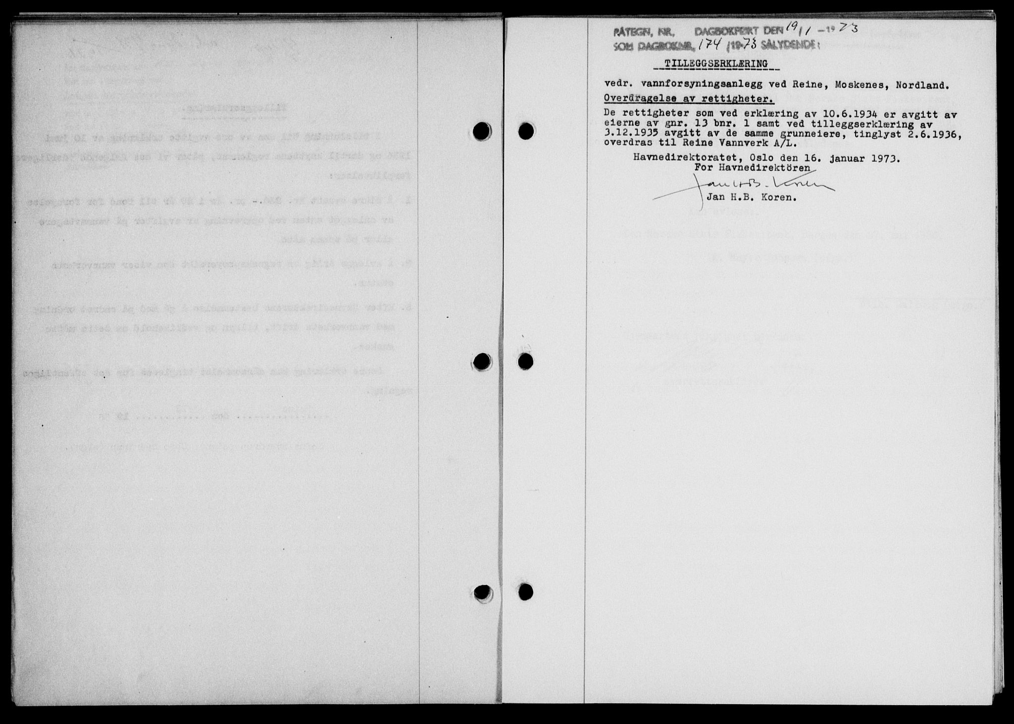 Lofoten sorenskriveri, SAT/A-0017/1/2/2C/L0033b: Pantebok nr. 33b, 1936-1936, Dagboknr: 174/1973