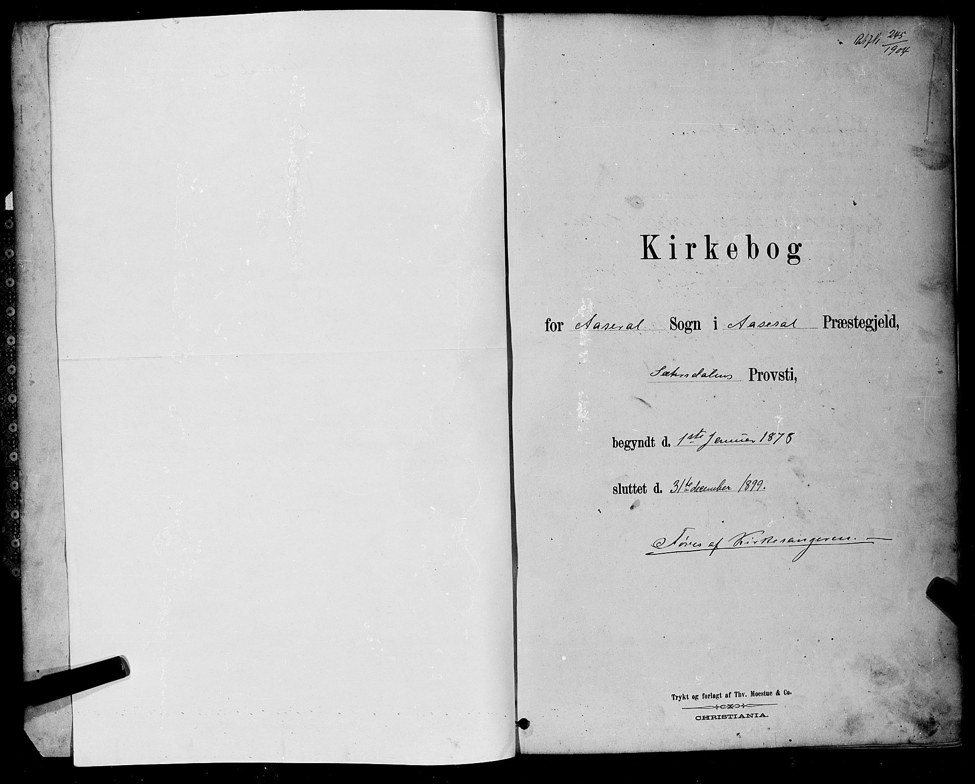 Åseral sokneprestkontor, AV/SAK-1111-0051/F/Fb/L0002: Klokkerbok nr. B 2, 1878-1899