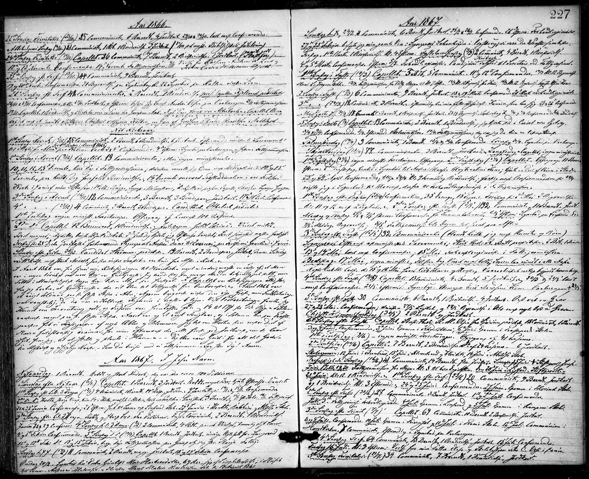 Østre Aker prestekontor Kirkebøker, AV/SAO-A-10840/F/Fa/L0002: Ministerialbok nr. I 2, 1861-1878, s. 227