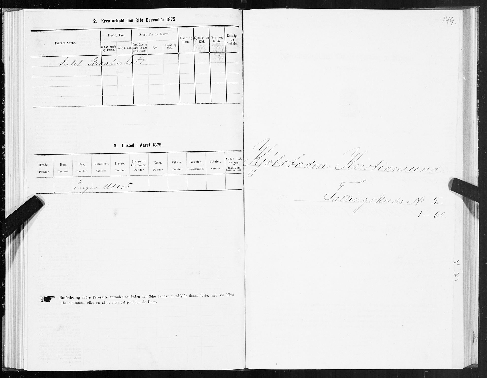 SAT, Folketelling 1875 for 1503B Kristiansund prestegjeld, Kristiansund kjøpstad, 1875, s. 4149