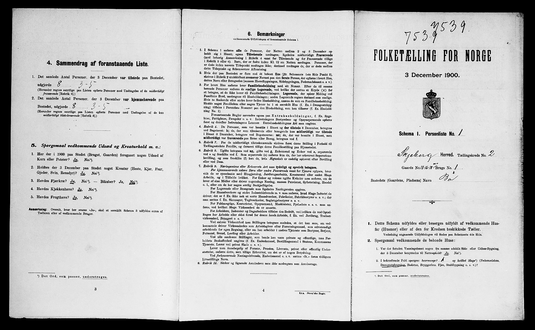 SAO, Folketelling 1900 for 0115 Skjeberg herred, 1900, s. 488