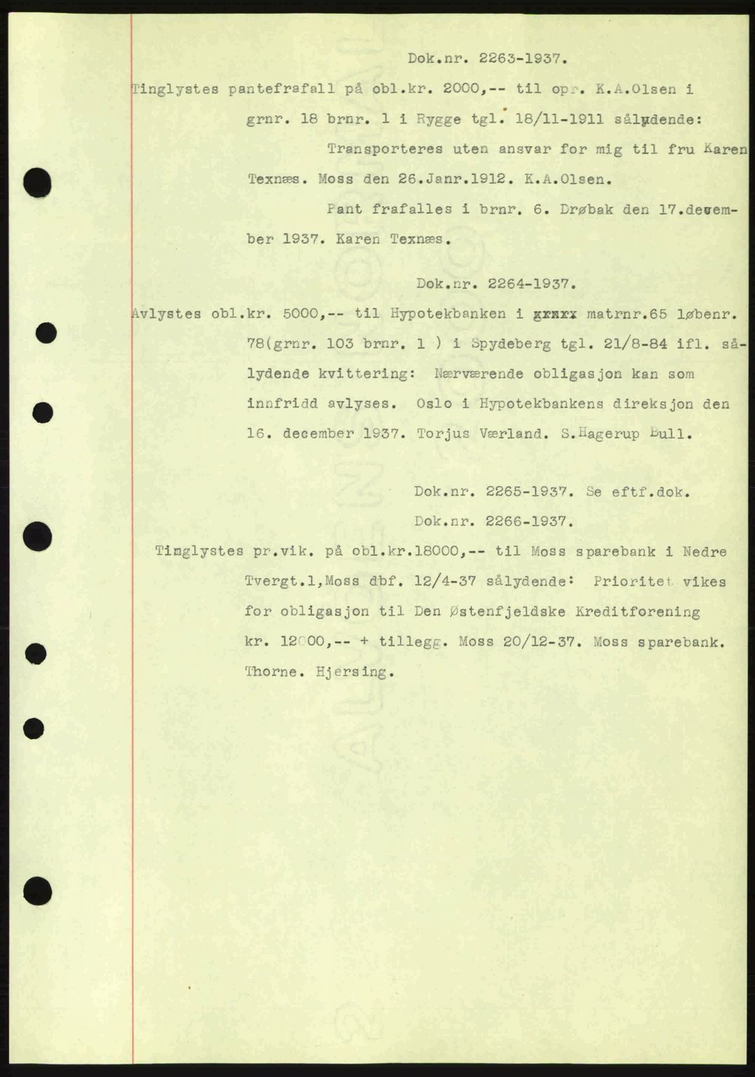 Moss sorenskriveri, SAO/A-10168: Pantebok nr. B4, 1937-1938, Dagboknr: 2263/1937