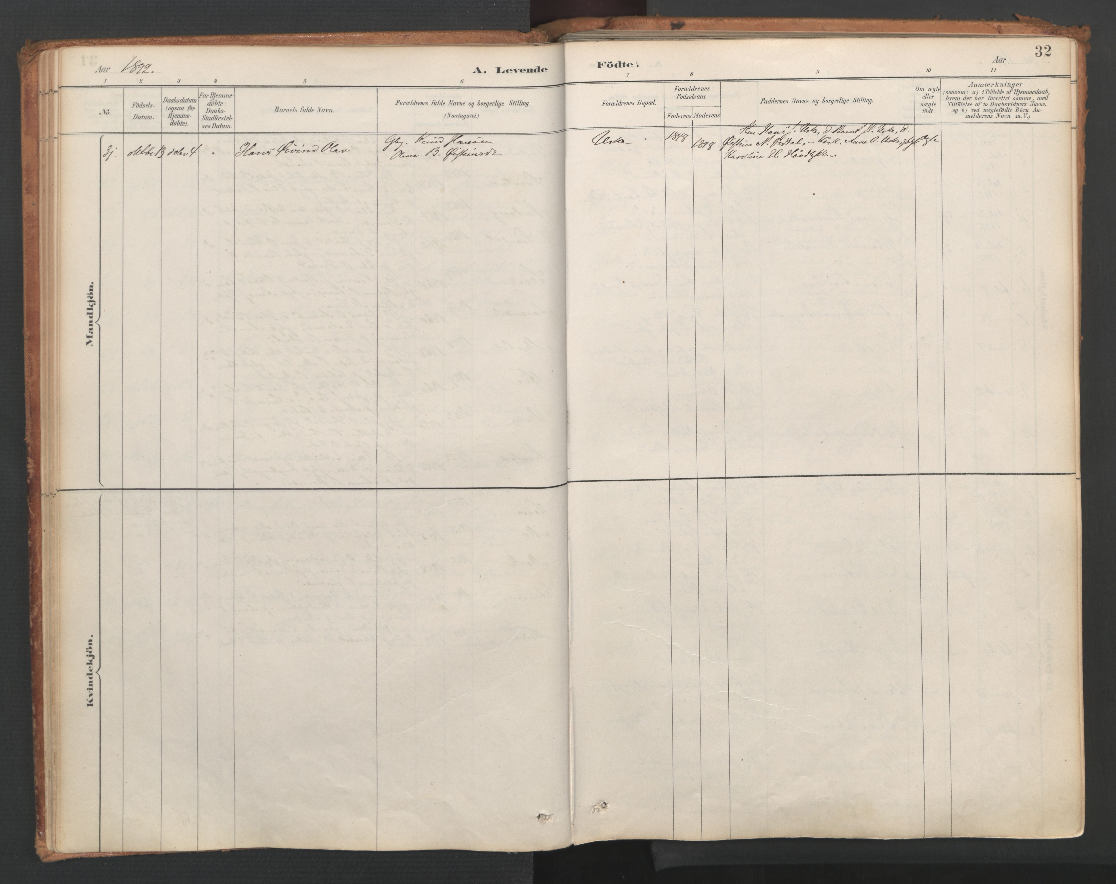 Ministerialprotokoller, klokkerbøker og fødselsregistre - Møre og Romsdal, AV/SAT-A-1454/515/L0211: Ministerialbok nr. 515A07, 1886-1910, s. 32