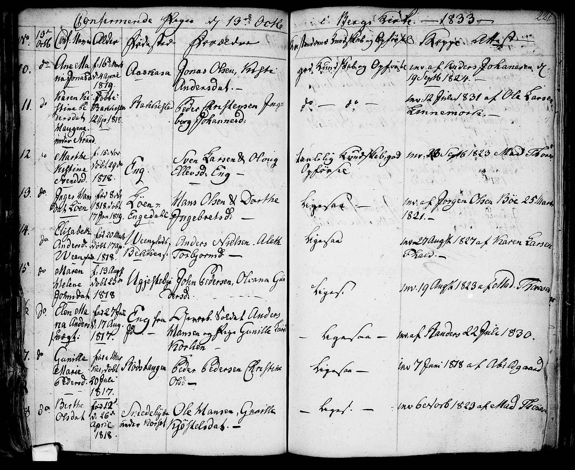 Berg prestekontor Kirkebøker, AV/SAO-A-10902/F/Fa/L0003: Ministerialbok nr. I 3, 1832-1842, s. 221